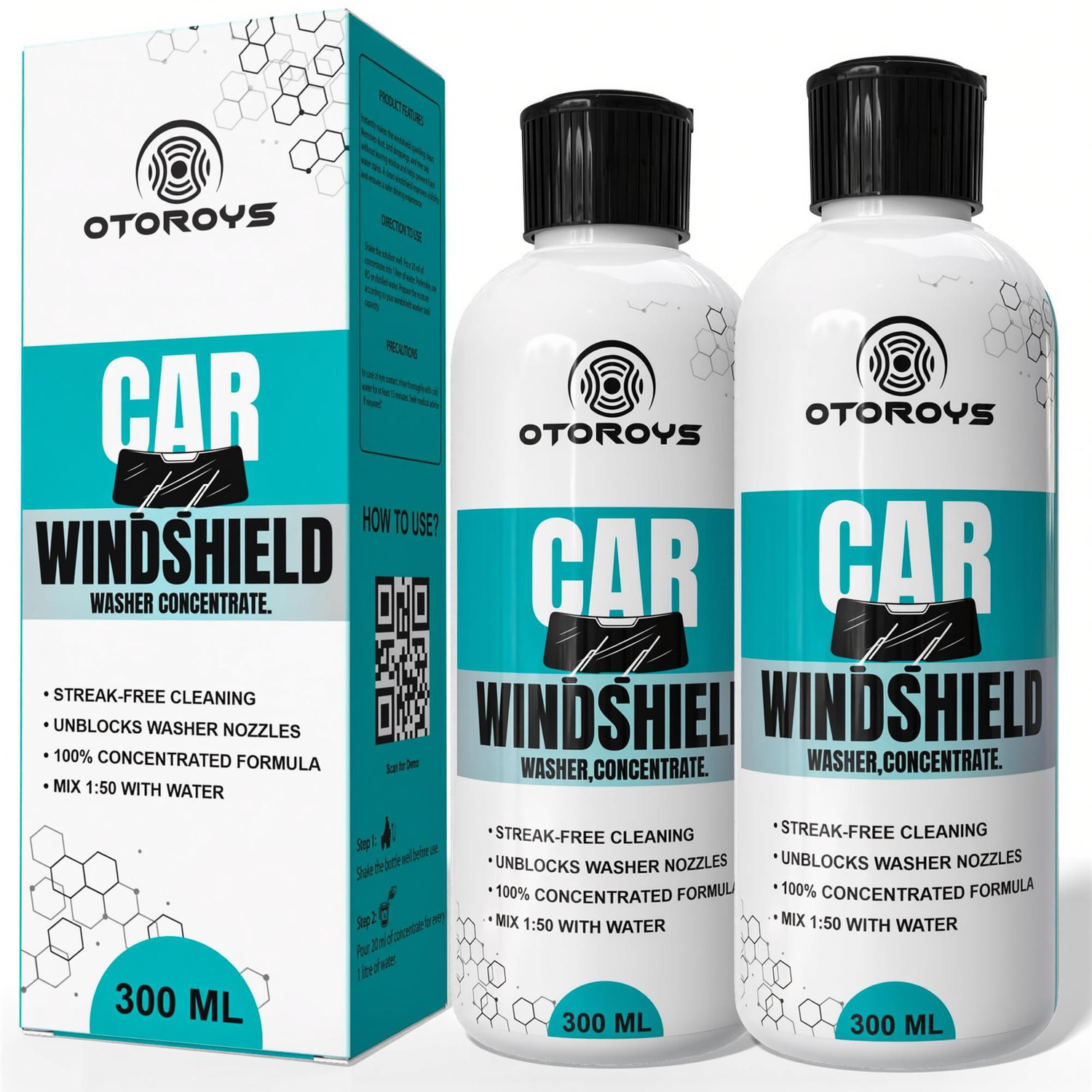Image of Otoroys Windshield Washer Fluid For Car 600ML | Highly Concentrated-( 20ML in 1L Water) Liquid Vehicle Glass Cleaner