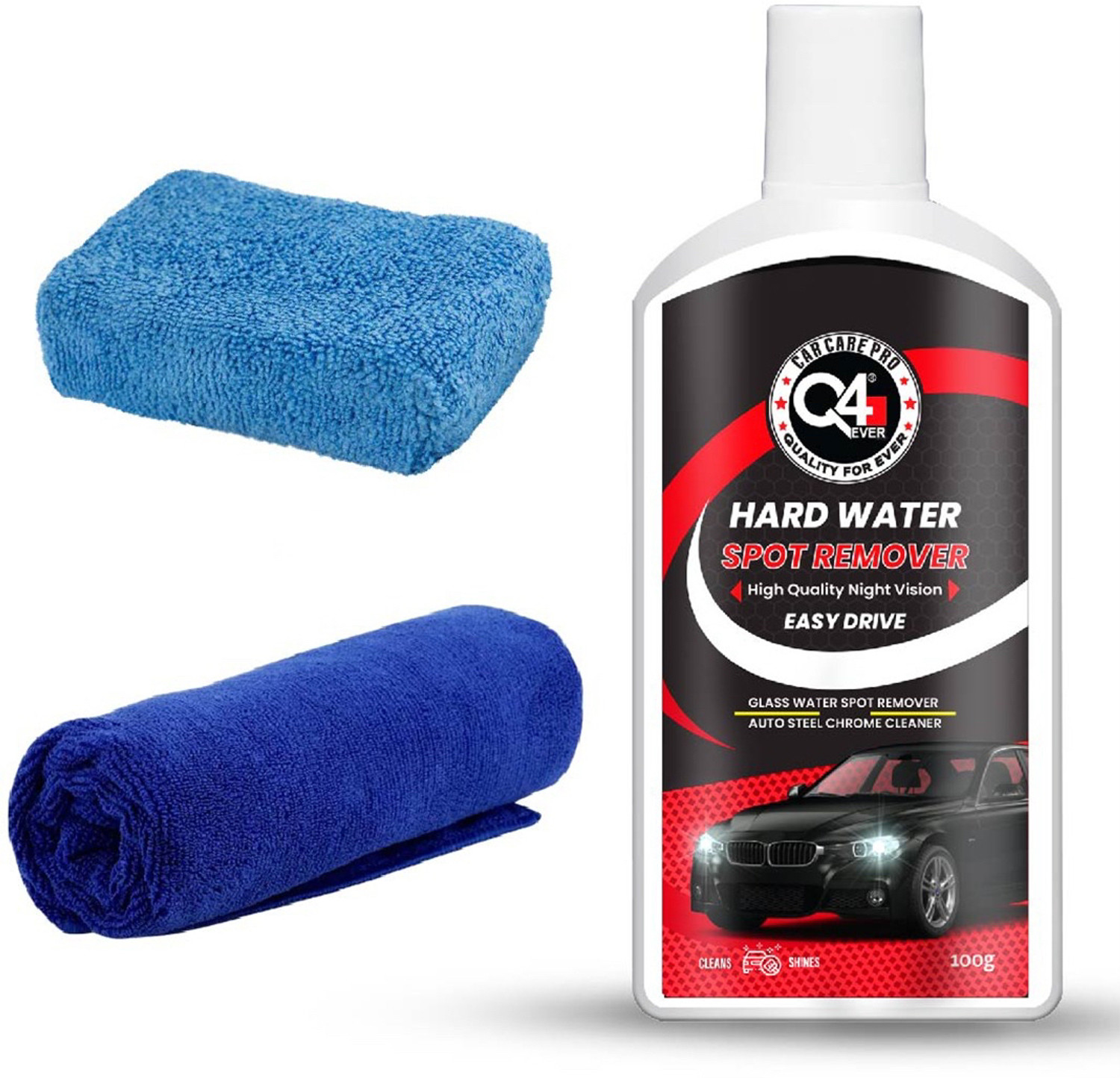 Image of Q4EVER Auto Care Polish Hard Water Spot Remover (pack of 3) Liquid Vehicle Glass Cleaner