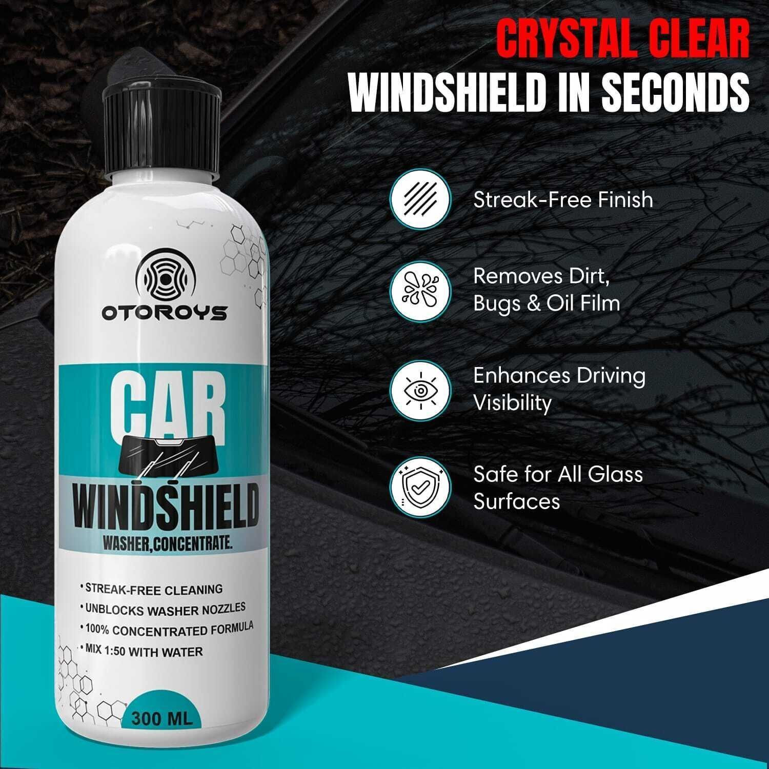 Image of Otoroys Windshield Washer Fluid For Car 600ML | Highly Concentrated-( 20ML in 1L Water) Liquid Vehicle Glass Cleaner