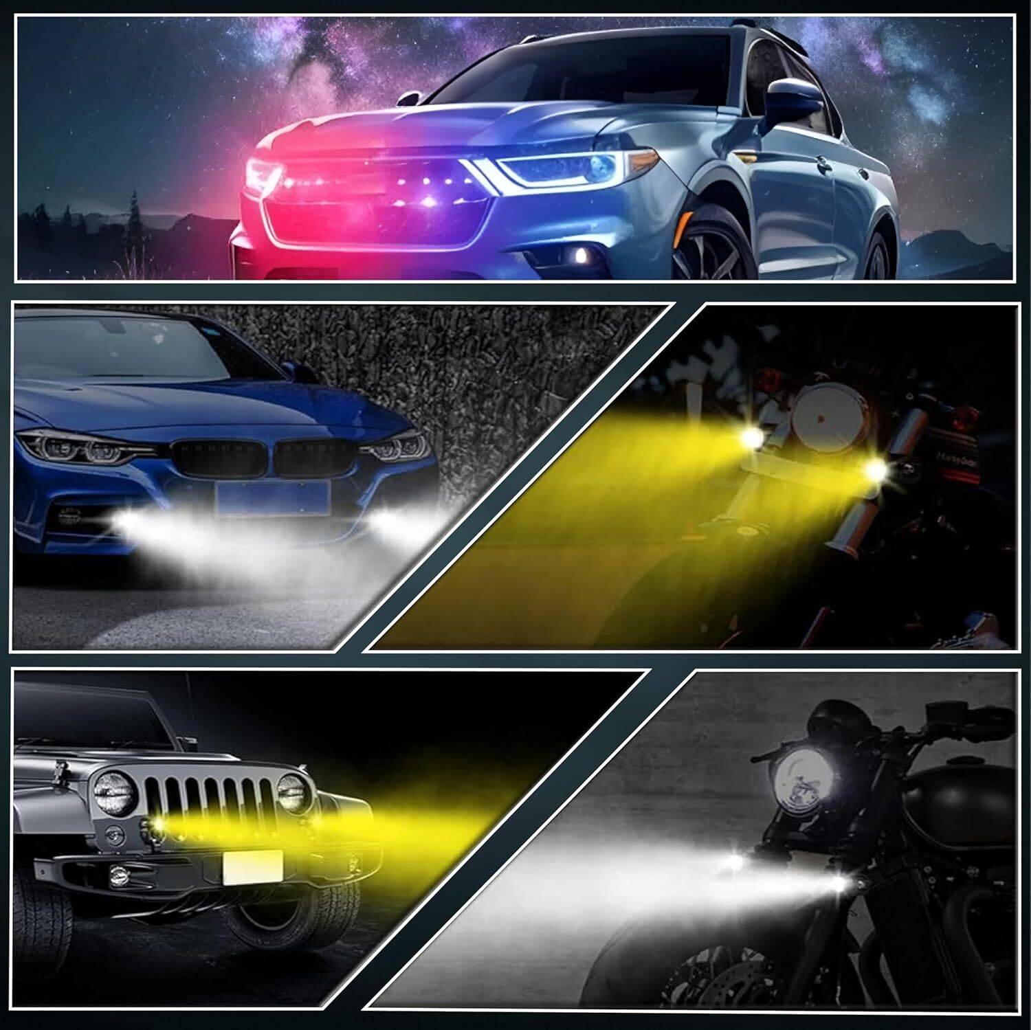 PRTEK LED Fog Light 5 Modes HID Kit - Image 3