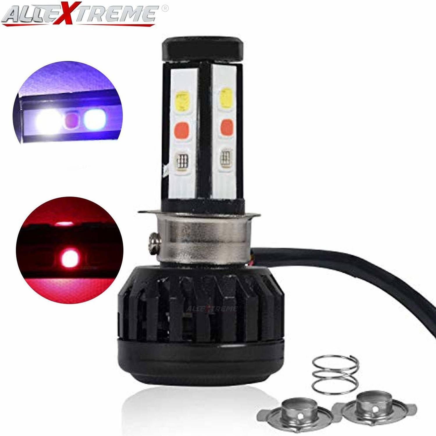 ALLEXTREME 4 Side LED Headlight Bulb with Cooling Fan and Canbus Head lamp Conversion Kit Vehical HID Kit