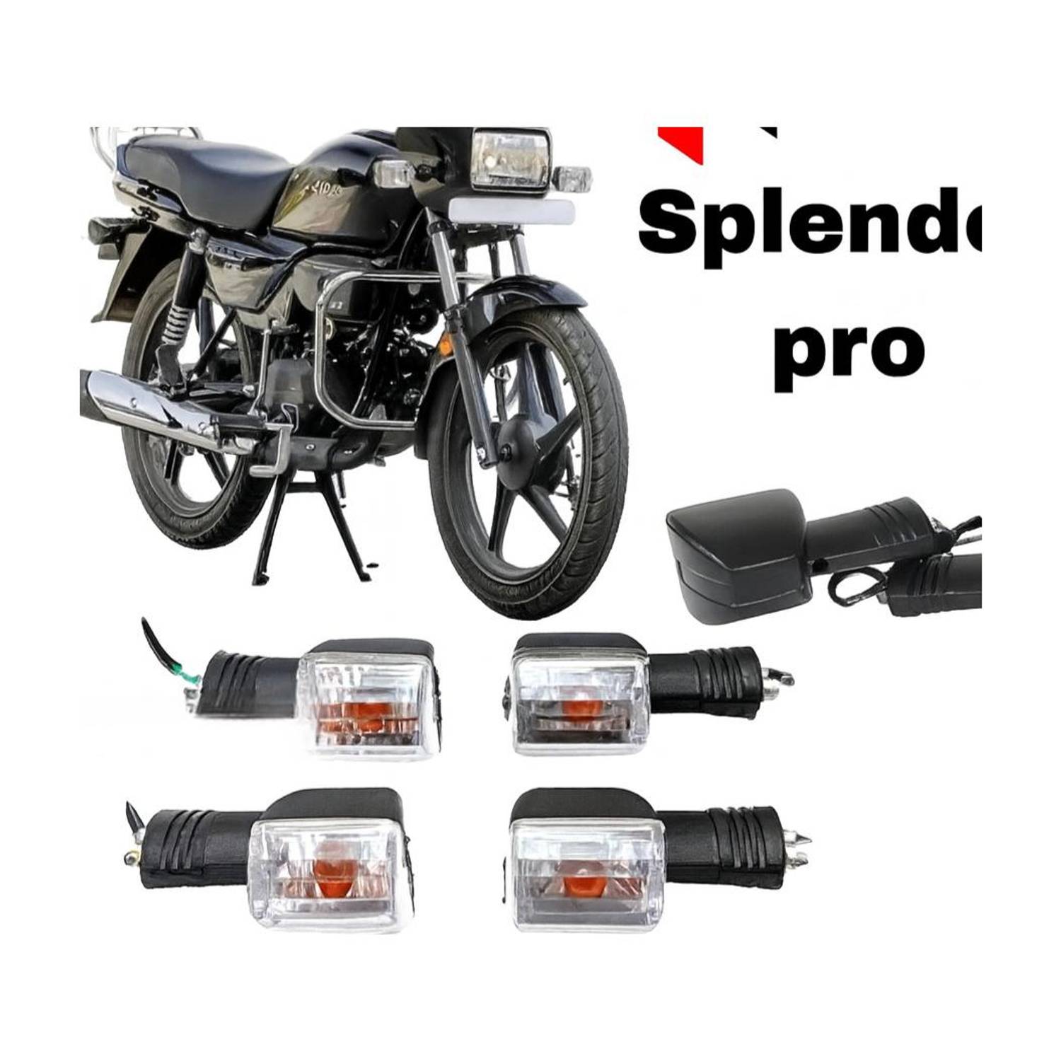 BIKEBLOOM Side, Rear, Front Halogen Indicator Light for Hero Splendor Plus, Splendor, Splendor pro classic, Splendor Pro