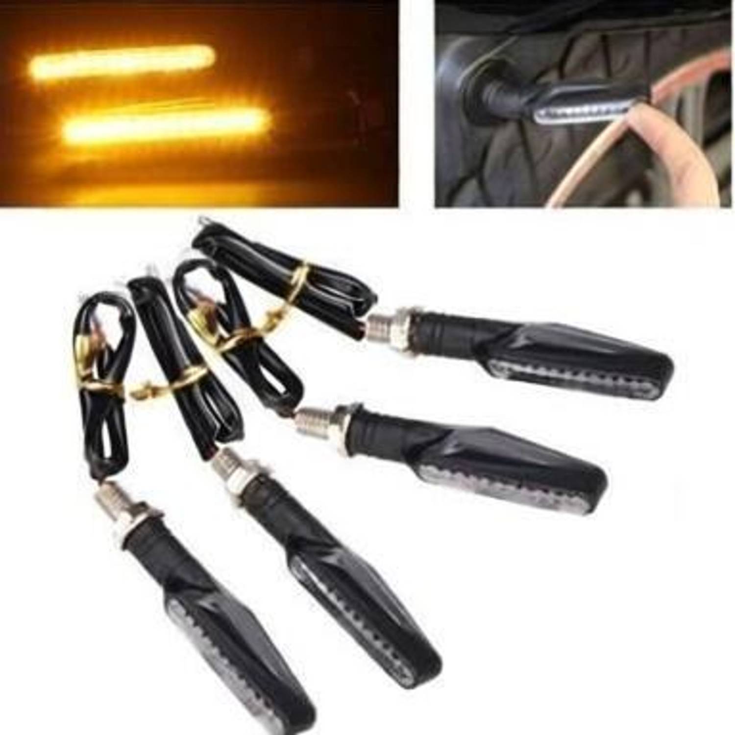 Autoexo Side, Front, Rear LED Indicator Light for KTM, Royal Enfield, Bajaj, Universal For Bike, Yamaha Platina 100, Ninja 300, Apache RTR 180