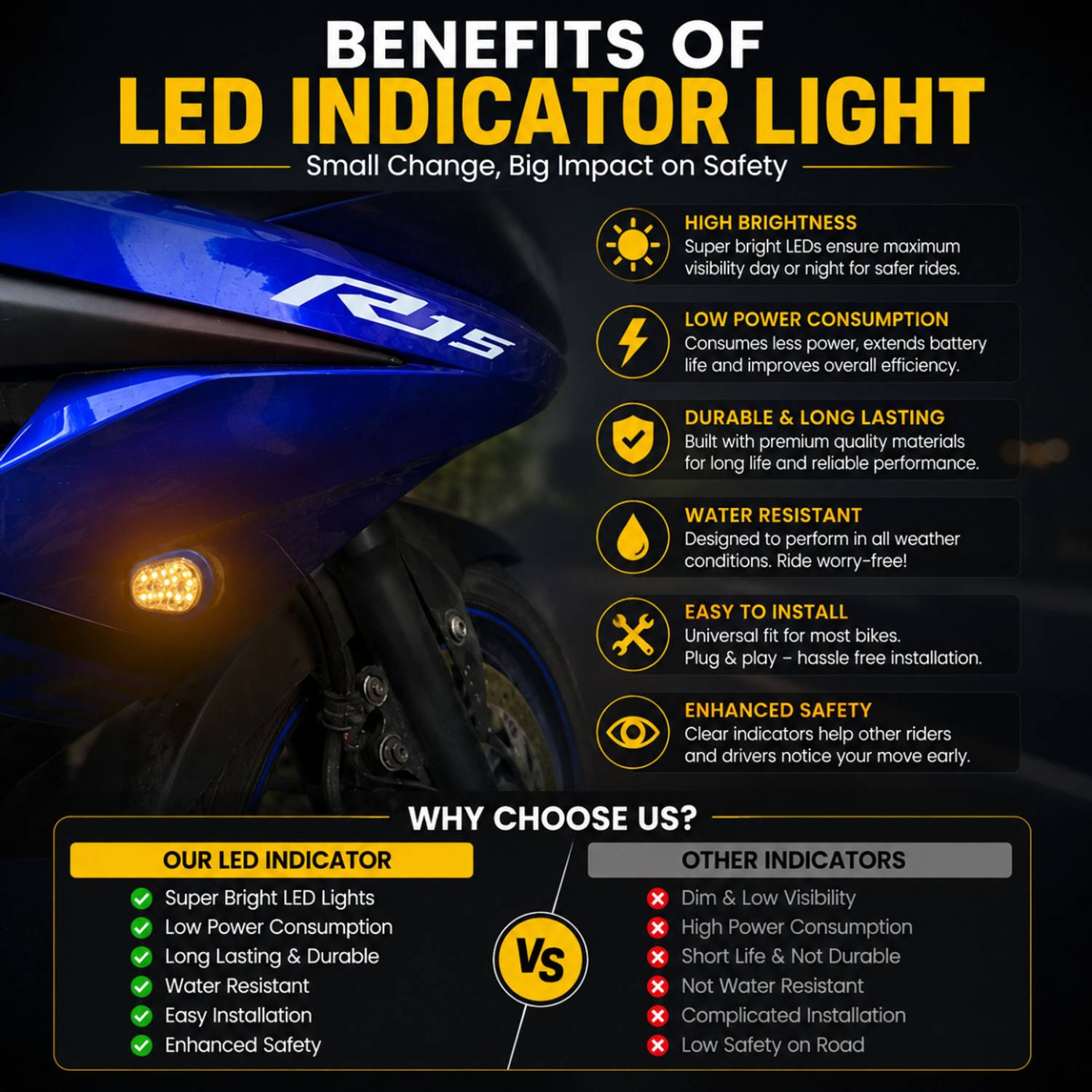 KILLERRYDER Side LED Indicator Light for Universal Bike - Image 5