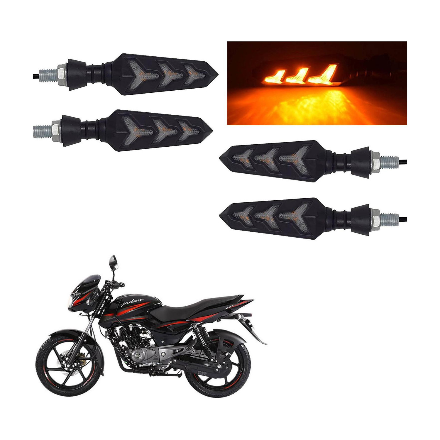Image of Vagary Rear, Side LED Indicator Light for Bajaj Pulsar 150 (Yellow)