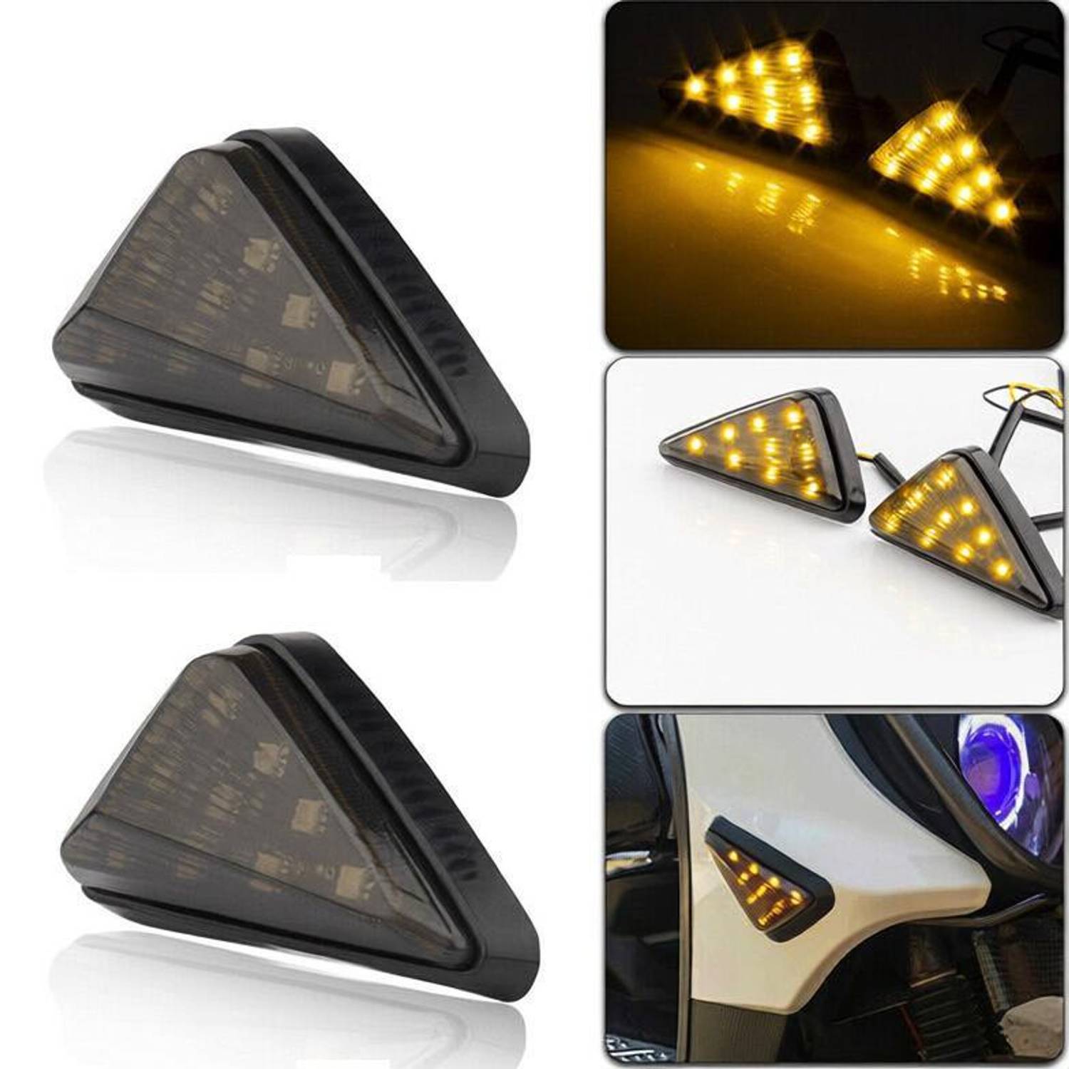 AMIRIDE Front, Side LED Indicator Light for Yamaha, KTM, Honda, Suzuki, Kawasaki, Bajaj, Hero R15, R15 V4, R15 M, R1, RC 200, RC 390, CBR, Gixxer, Ninja, Pulsar RS, Karizma