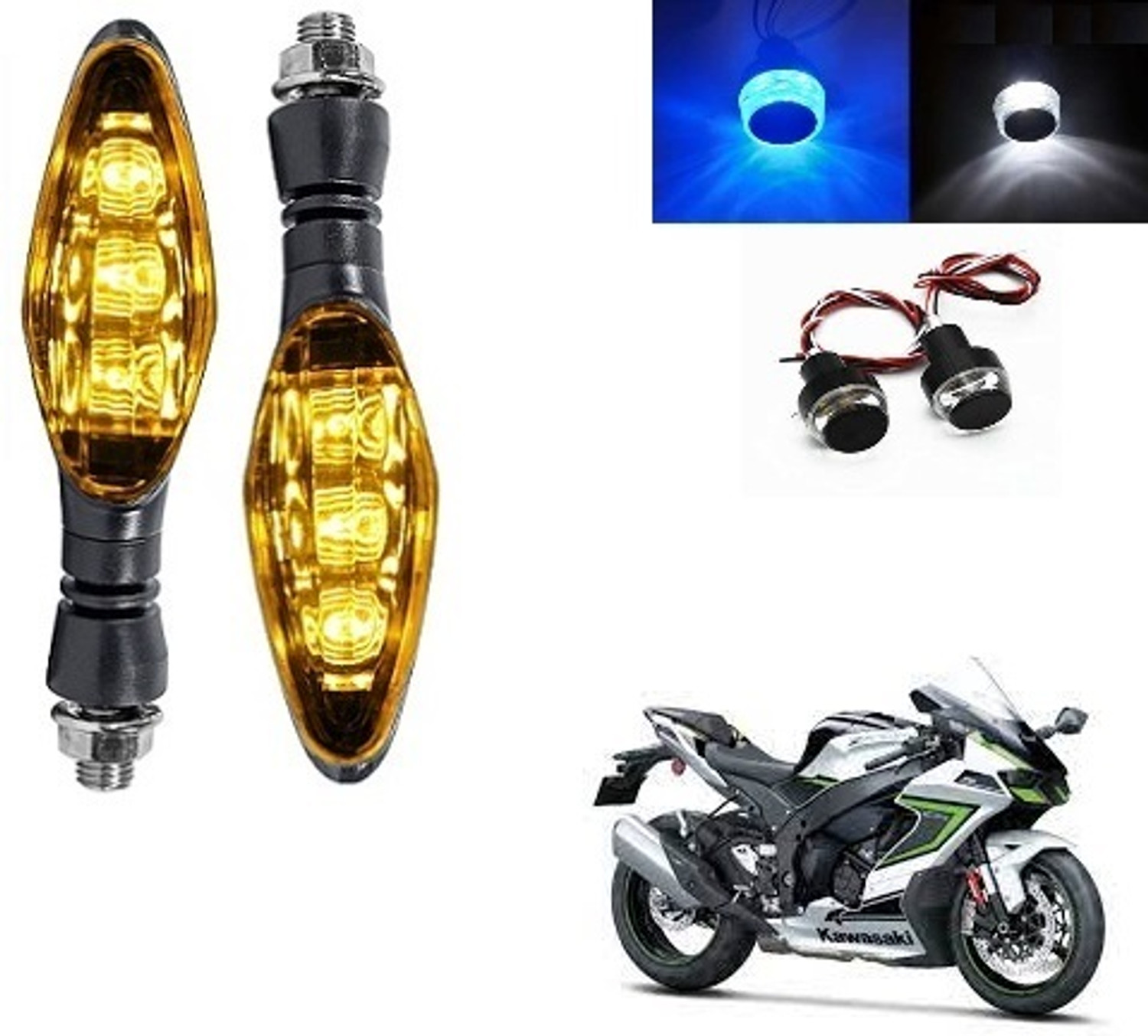 Image of QUIRKY ZONE Front, Rear LED Indicator Light for Bajaj, Hero, Honda, TVS, Suzuki, Universal For Bike Universal For Bike