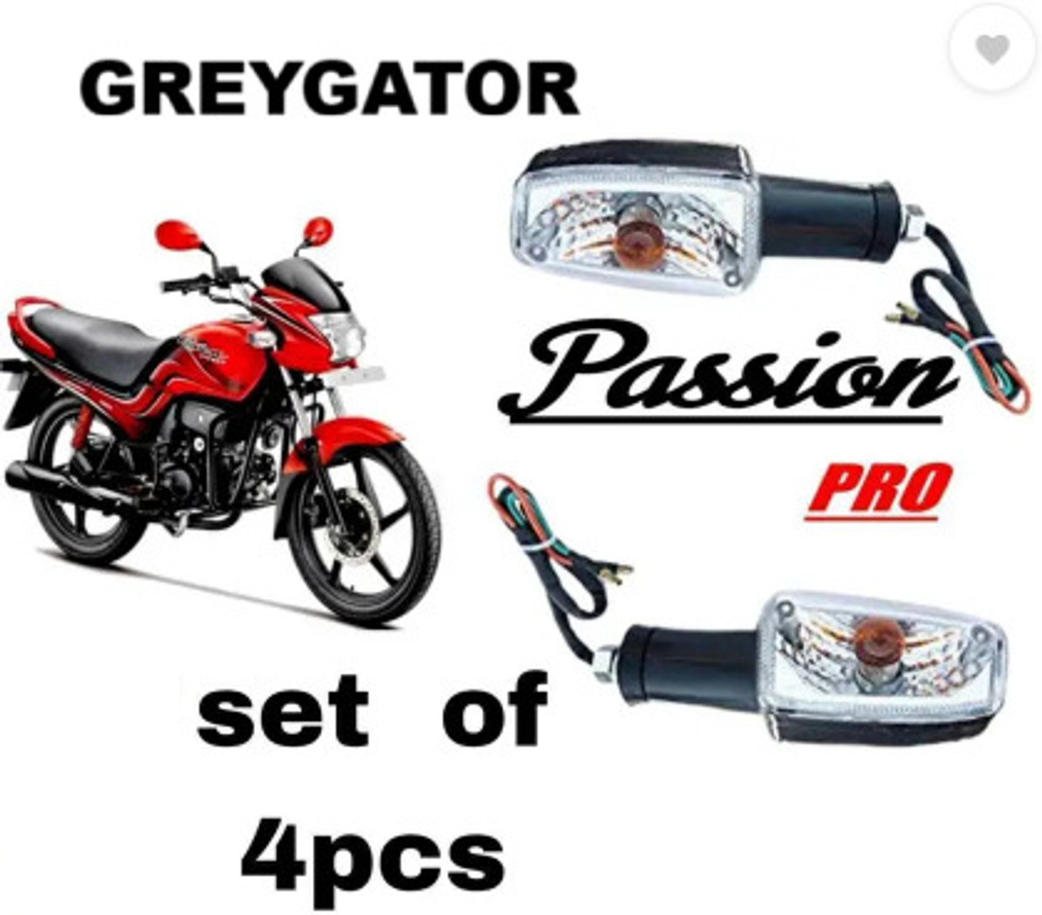 Image of greygator Front, Rear, Side Halogen Indicator Light for Hero Passion, Passion Plus, Passion Pro, Super Splendor