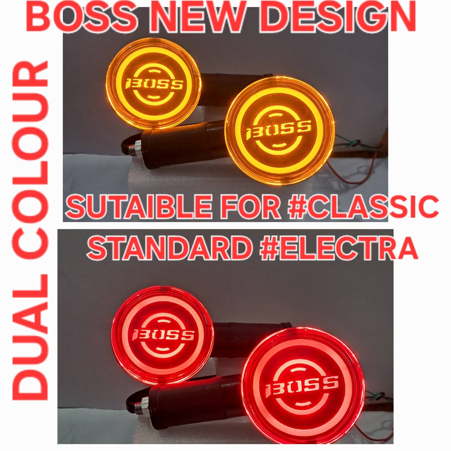 autostylists Front, Rear LED Indicator Light for Royal Enfield, Universal For Bike Classic 350, Classic 500, Classic Desert Storm, Electra 350, Electra 350