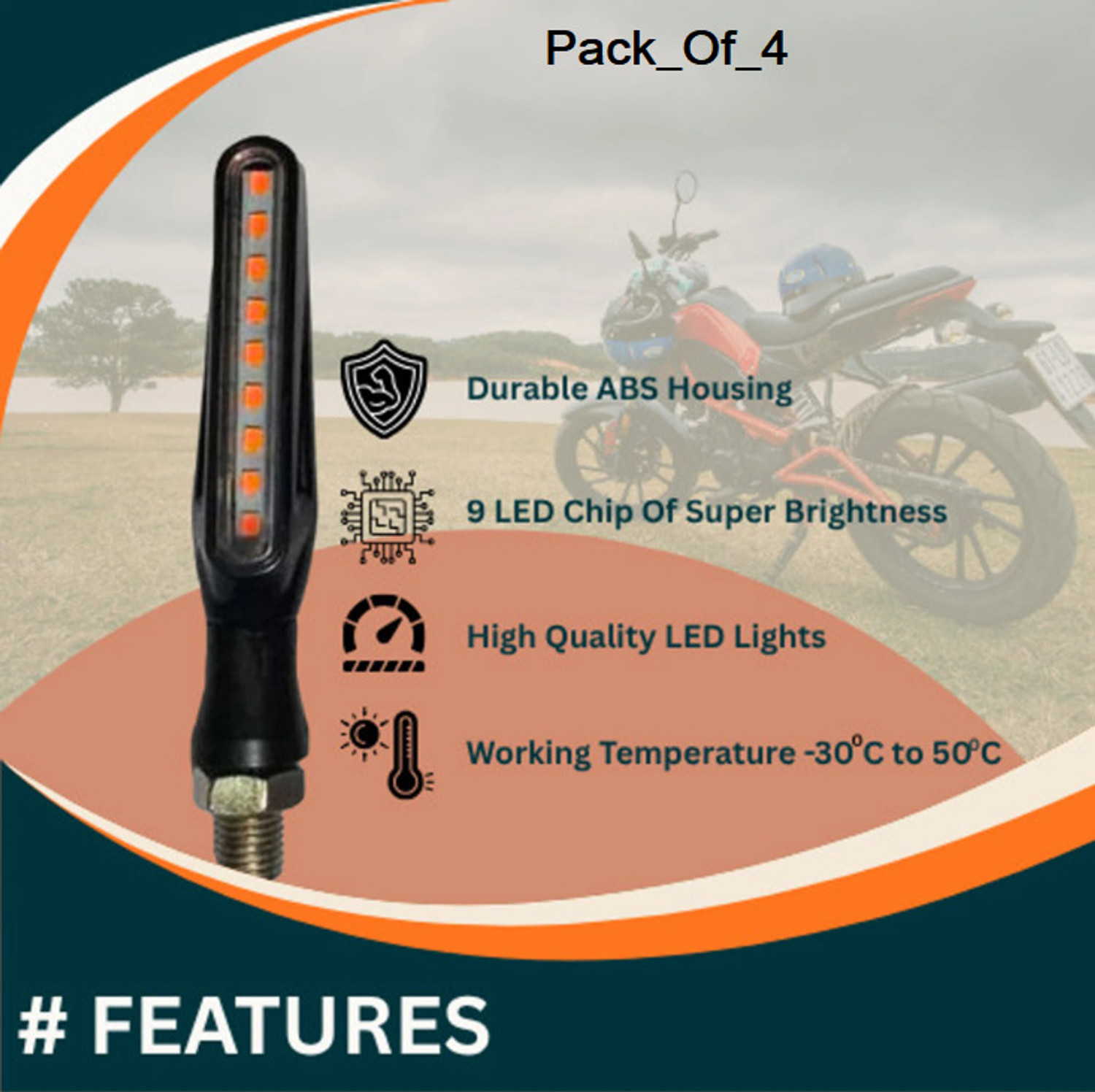 Image of zenax Side LED Indicator Light for Yamaha, Bullet, KTM, Bajaj, Suzuki, TVS, Honda Pulsar 220