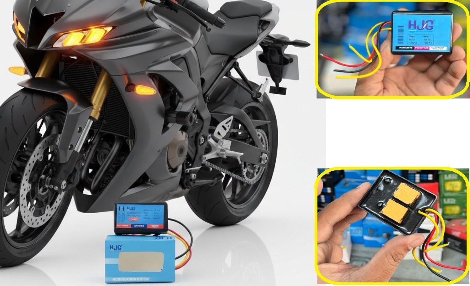 Image of Thevellahub Front, Rear, Side LED Indicator Light for Universal For Bike