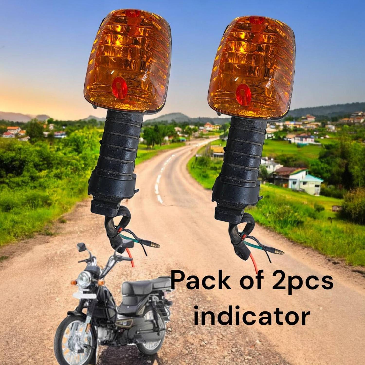 BIKEBLOOM Rear, Front Halogen Indicator Light for TVS Heavy Duty Super XL, Super XL