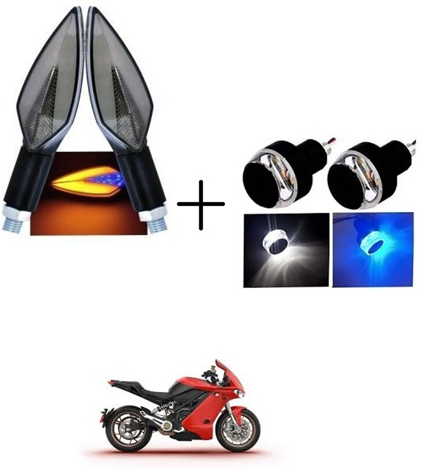Image of QUIRKY ZONE Front, Rear LED Indicator Light for Bajaj, Hero, Honda, TVS, Suzuki, Universal For Bike Universal For Bike