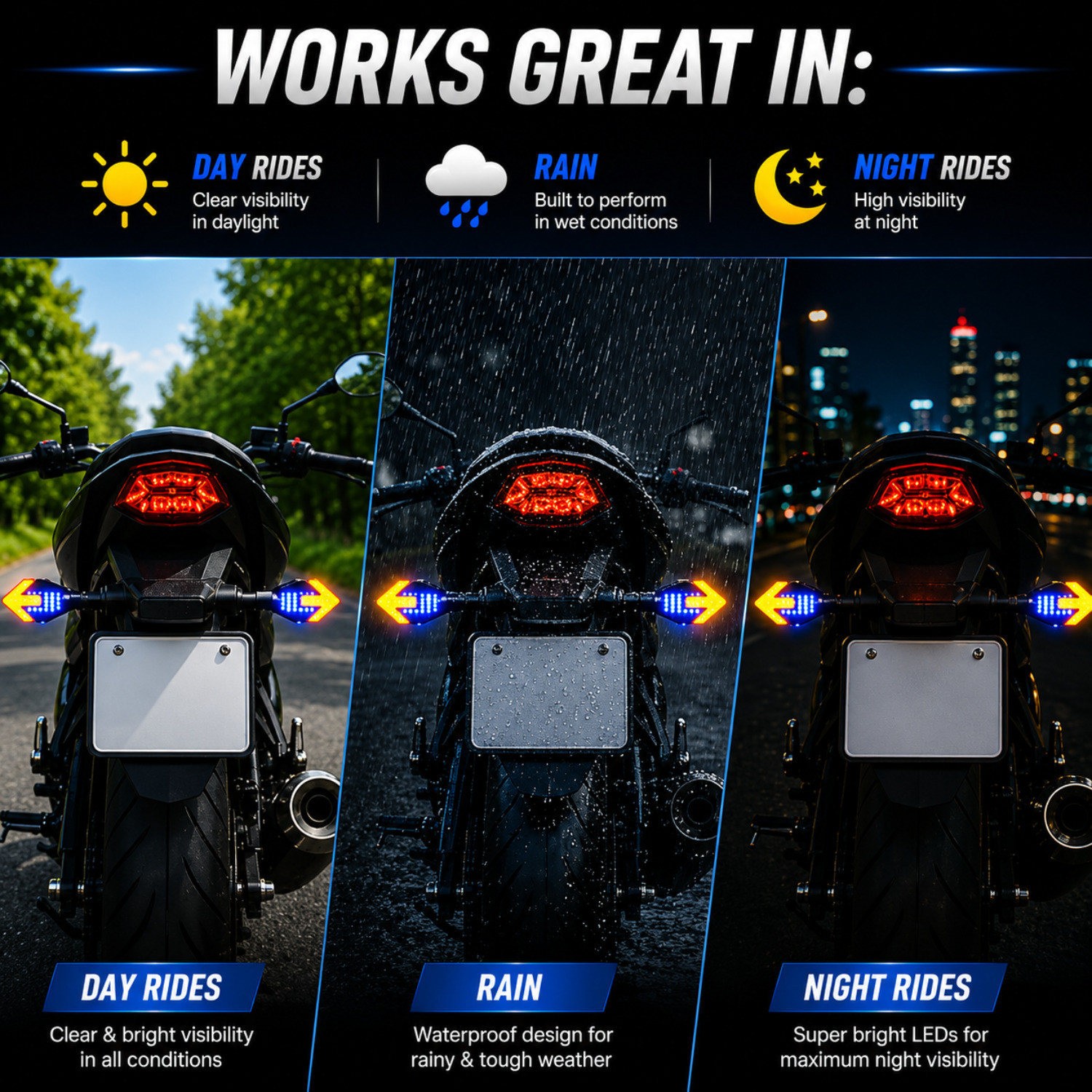 Image of aksmit Side LED Indicator Light for Universal For Bike Universal For Bike