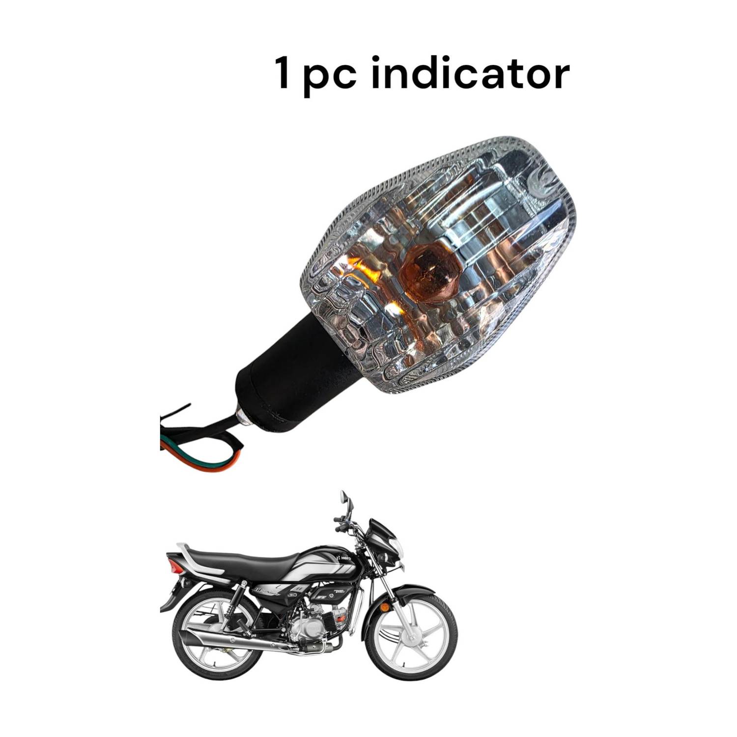 BIKEBLOOM Side, Rear, Front Halogen Indicator Light for Hero HF Deluxe, HF-Deluxe