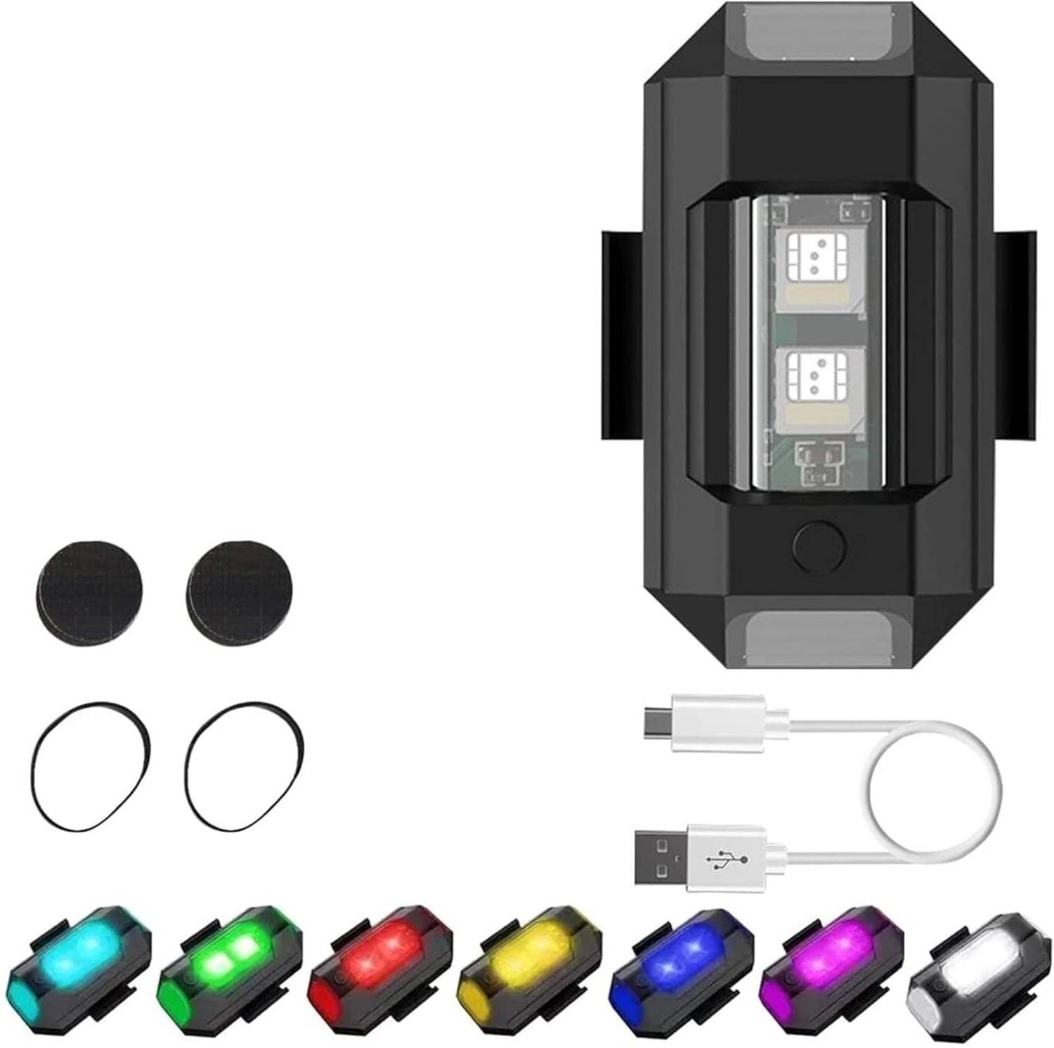 carfrill Wireless LED Strobe Light 7 Colors USB Charing Waterproof Tail Light Bus, Car, Motorbike LED (5 V, 5 W)