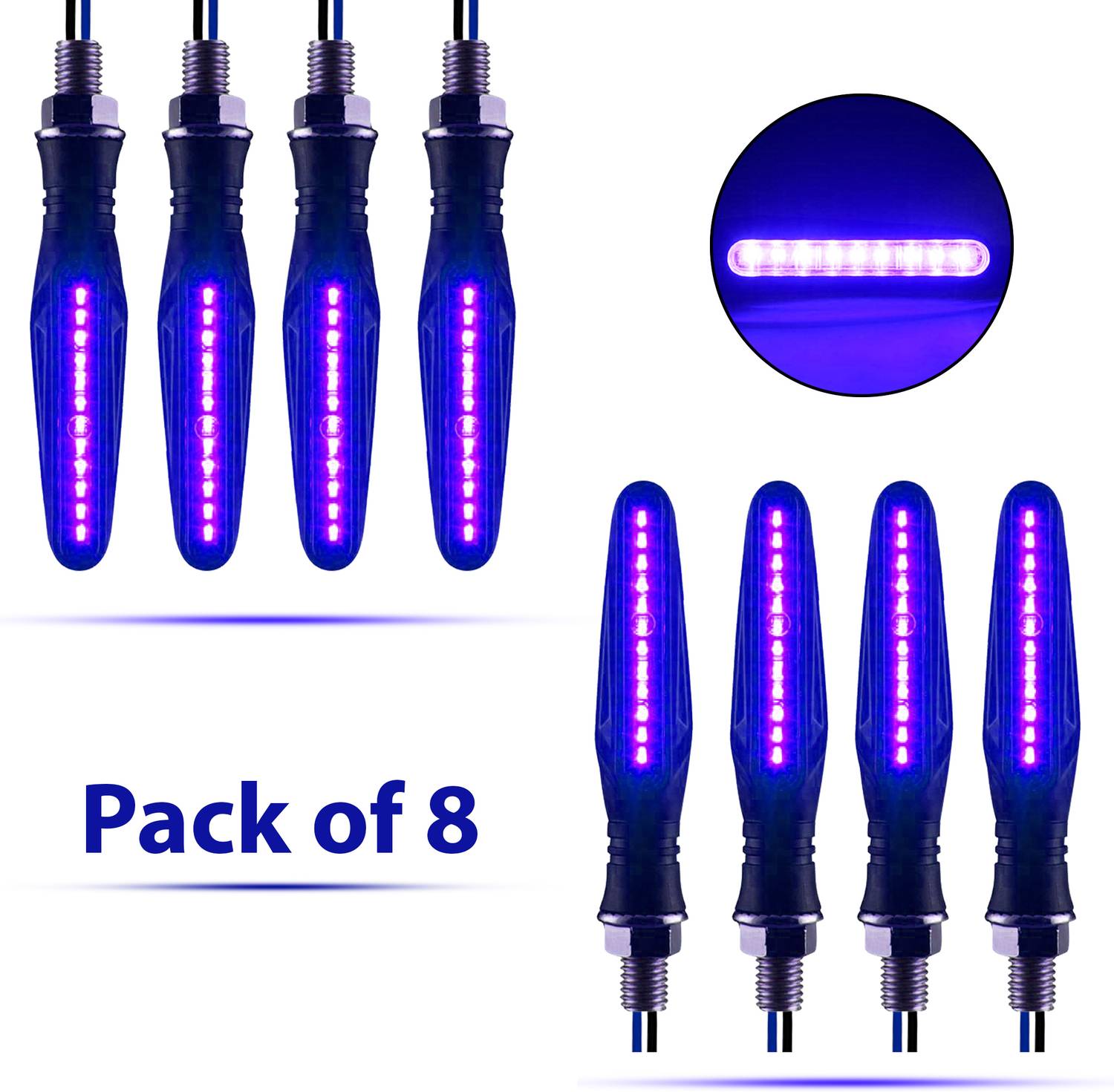 Autofledge Front, Rear, Side LED Indicator Light for Bajaj, Bullet, Datsun, Hero, Honda, KTM, Kawasaki, Royal Enfield, TVS, Universal For Bike, Yamaha 3 Series, 4 Series, 5 Series, 6 Series