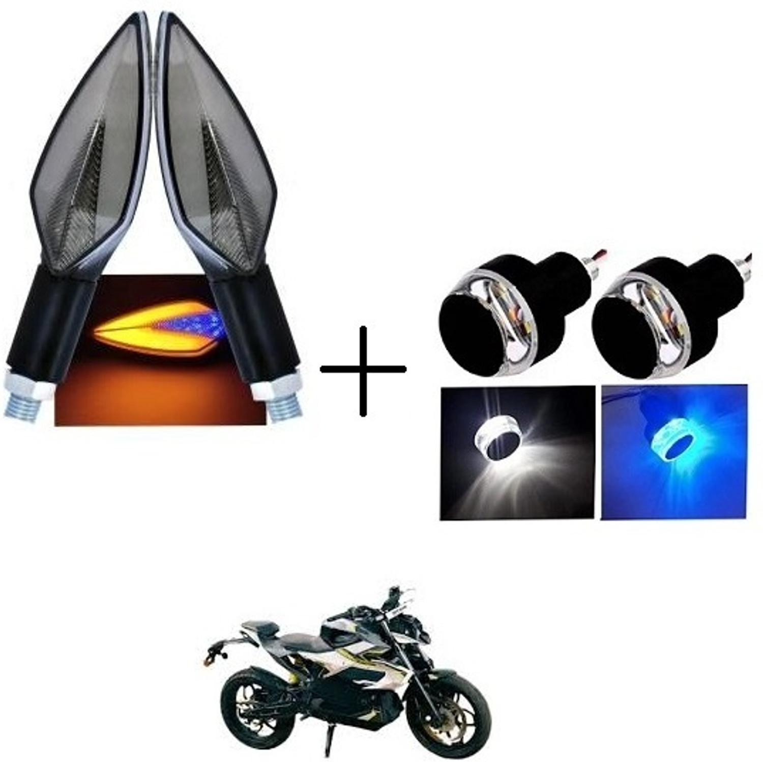 Image of QUIRKY ZONE Front, Rear LED Indicator Light for Bajaj, Hero, Honda, TVS, Suzuki, Universal For Bike Universal For Bike
