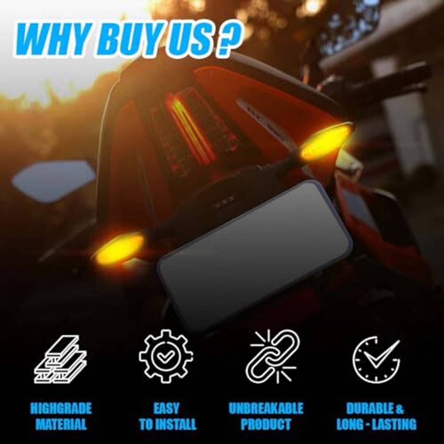 GMR AUTO Side LED Indicator Light for Bike - Image 2