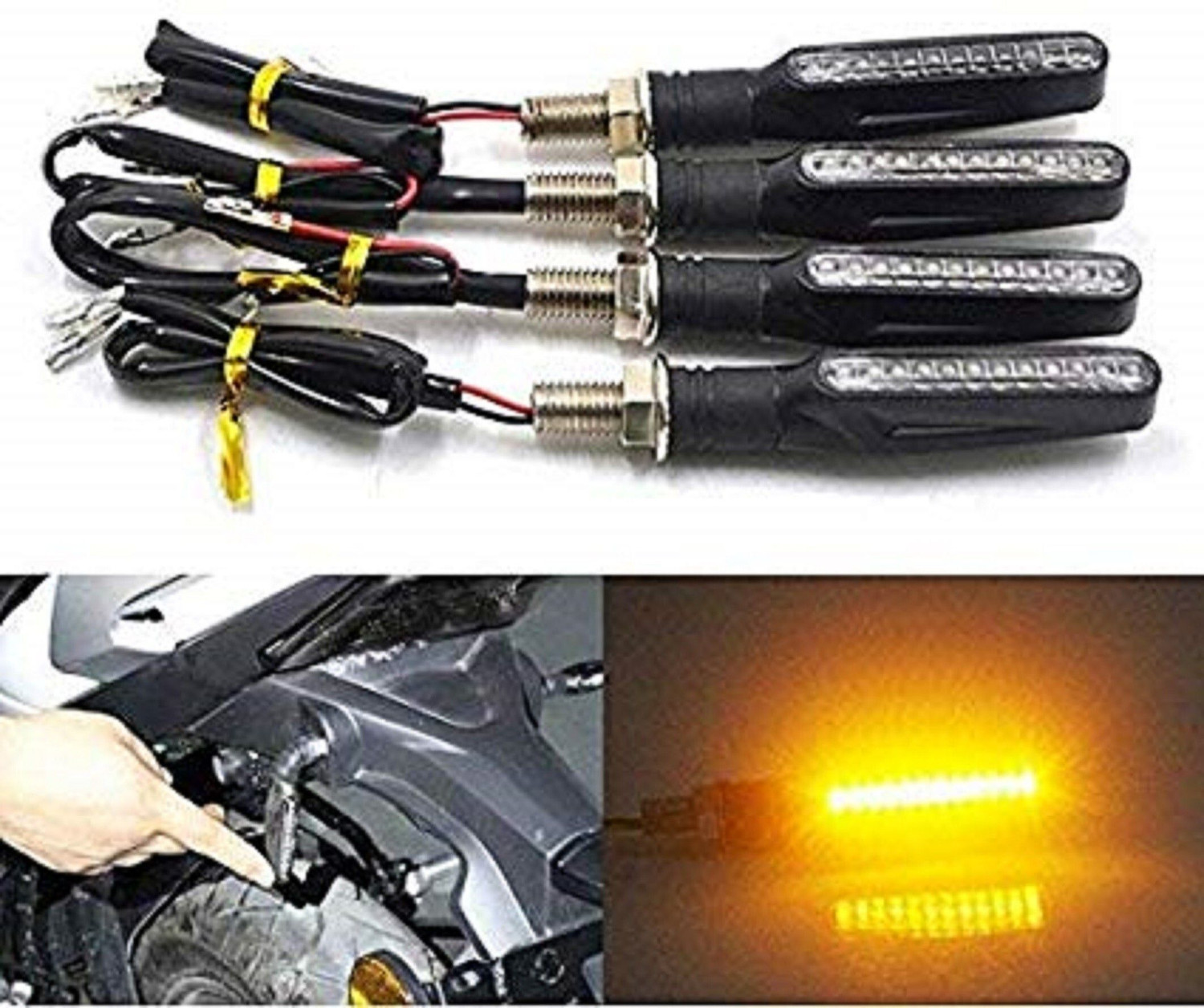 Image of zenax Side LED Indicator Light for Yamaha, Bullet, KTM, Bajaj, Suzuki, TVS, Honda Pulsar 220