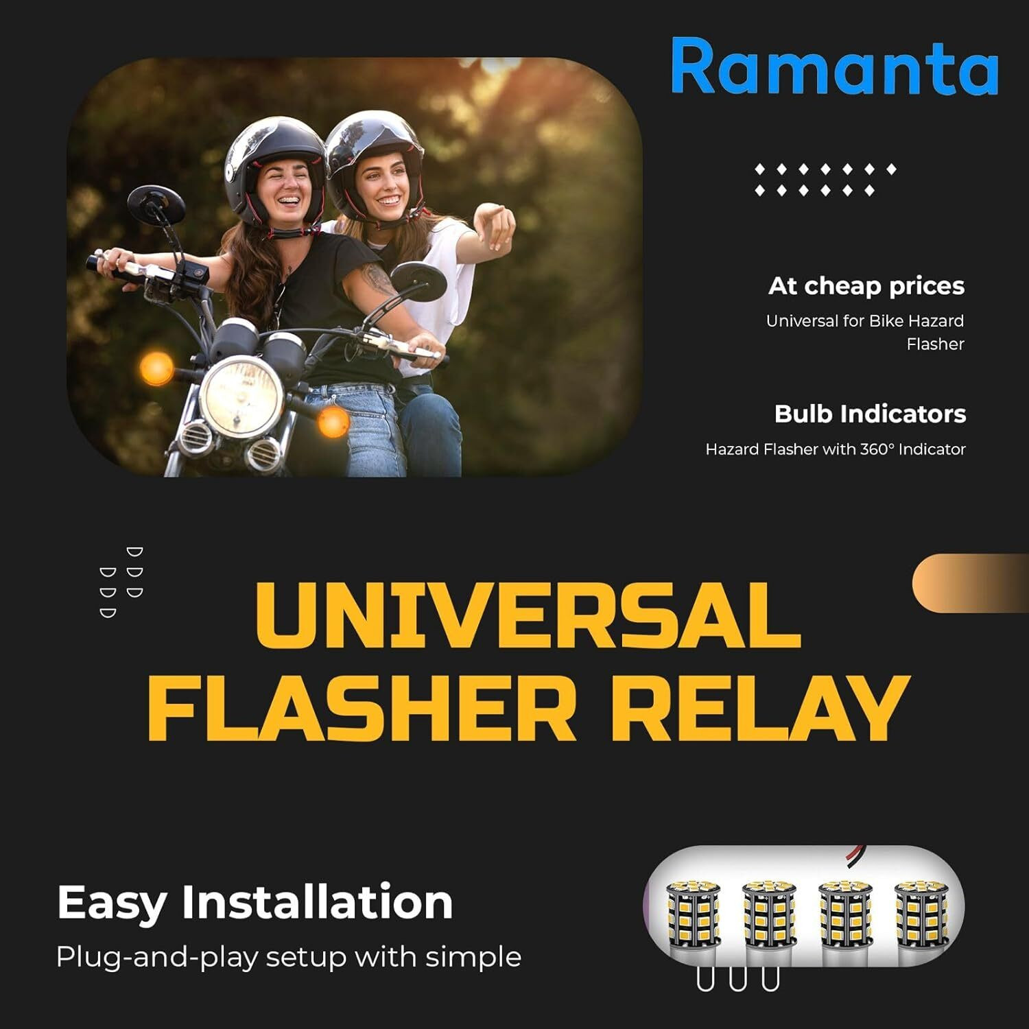 Image of Ramanta Front, Rear LED Indicator Light for Bajaj, Hero, Honda, KTM, TVS, Suzuki, Royal Enfield, Yamaha Universal For Bike