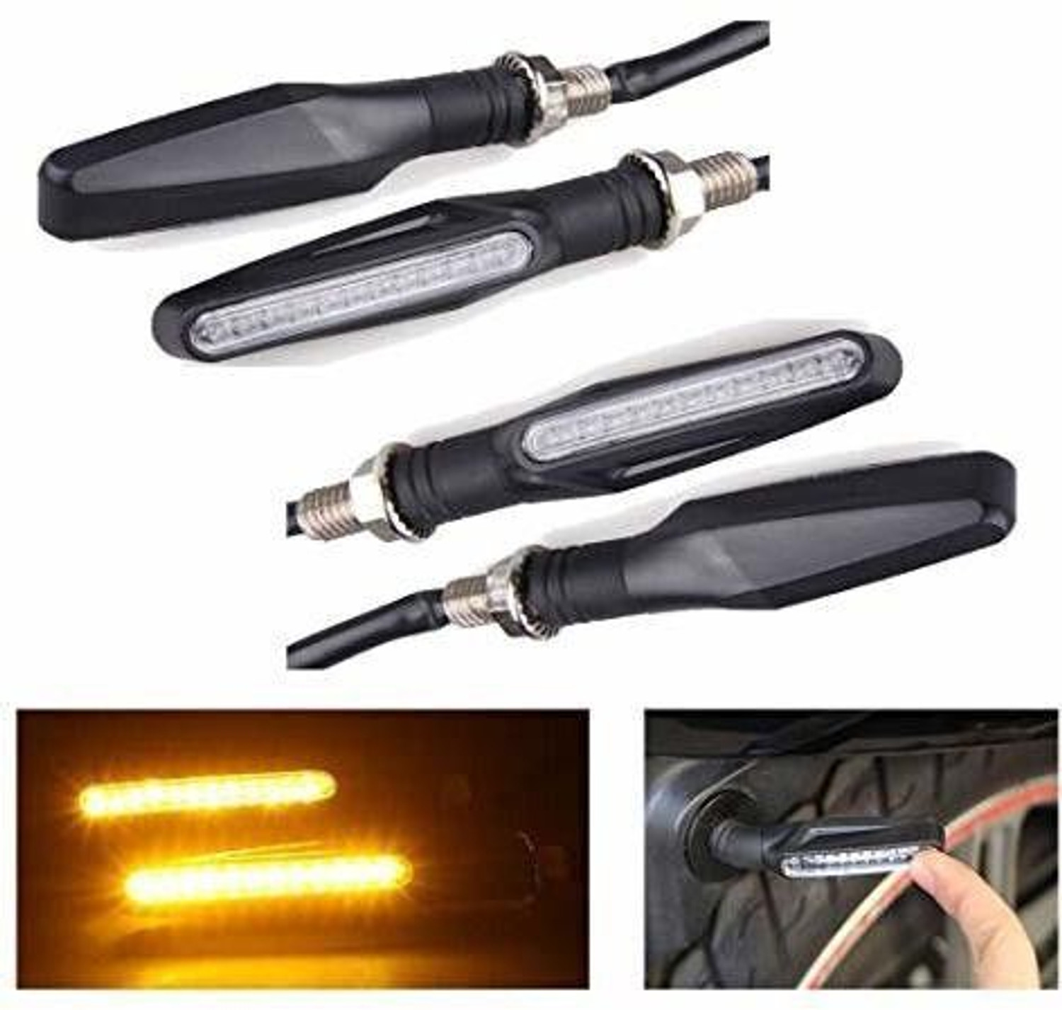 Image of zenax Side LED Indicator Light for Yamaha, Bullet, KTM, Bajaj, Suzuki, TVS, Honda Pulsar 220