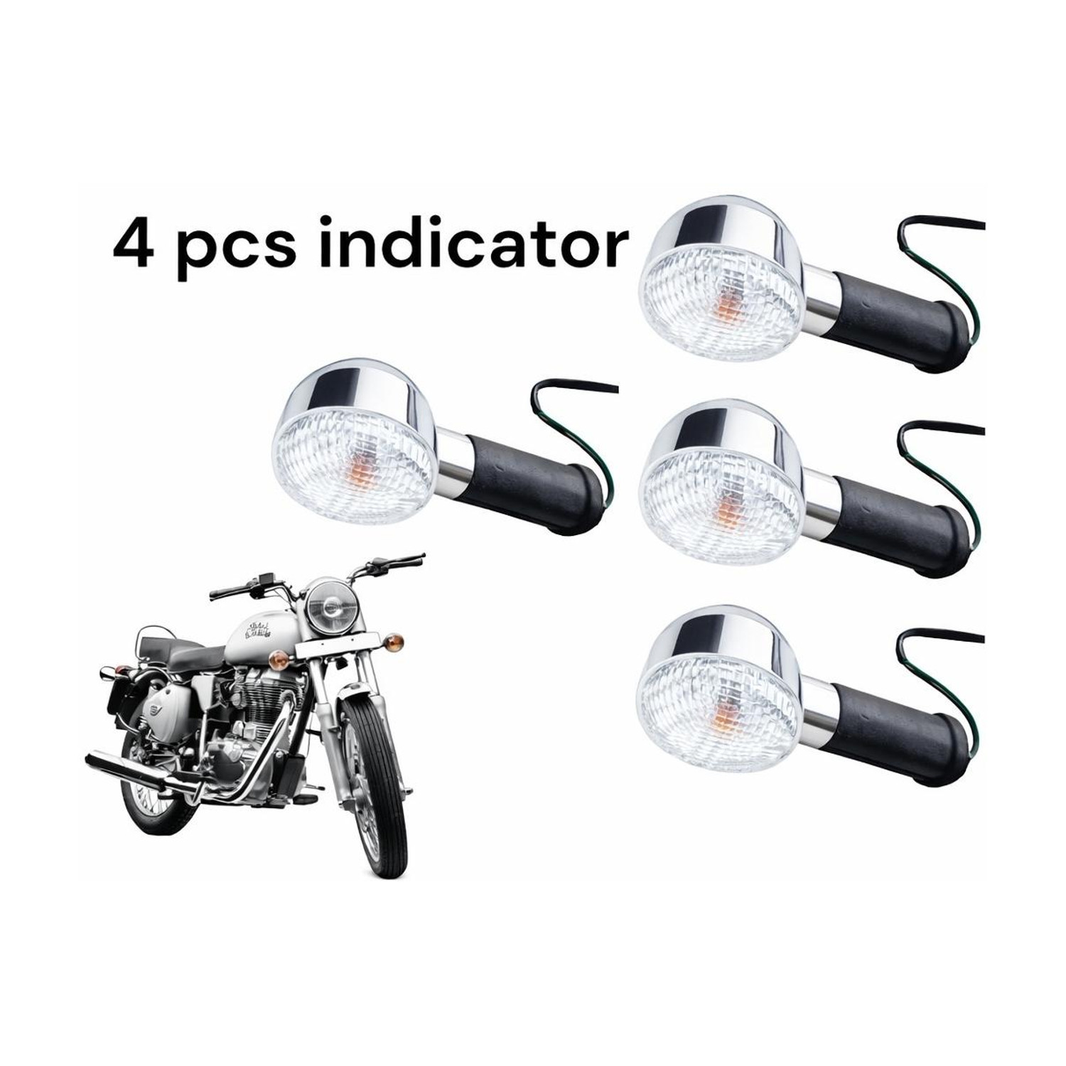 Image of BIKEBLOOM Side, Rear, Front Halogen Indicator Light for Royal Enfield Classic 350, Electra, Electra 350