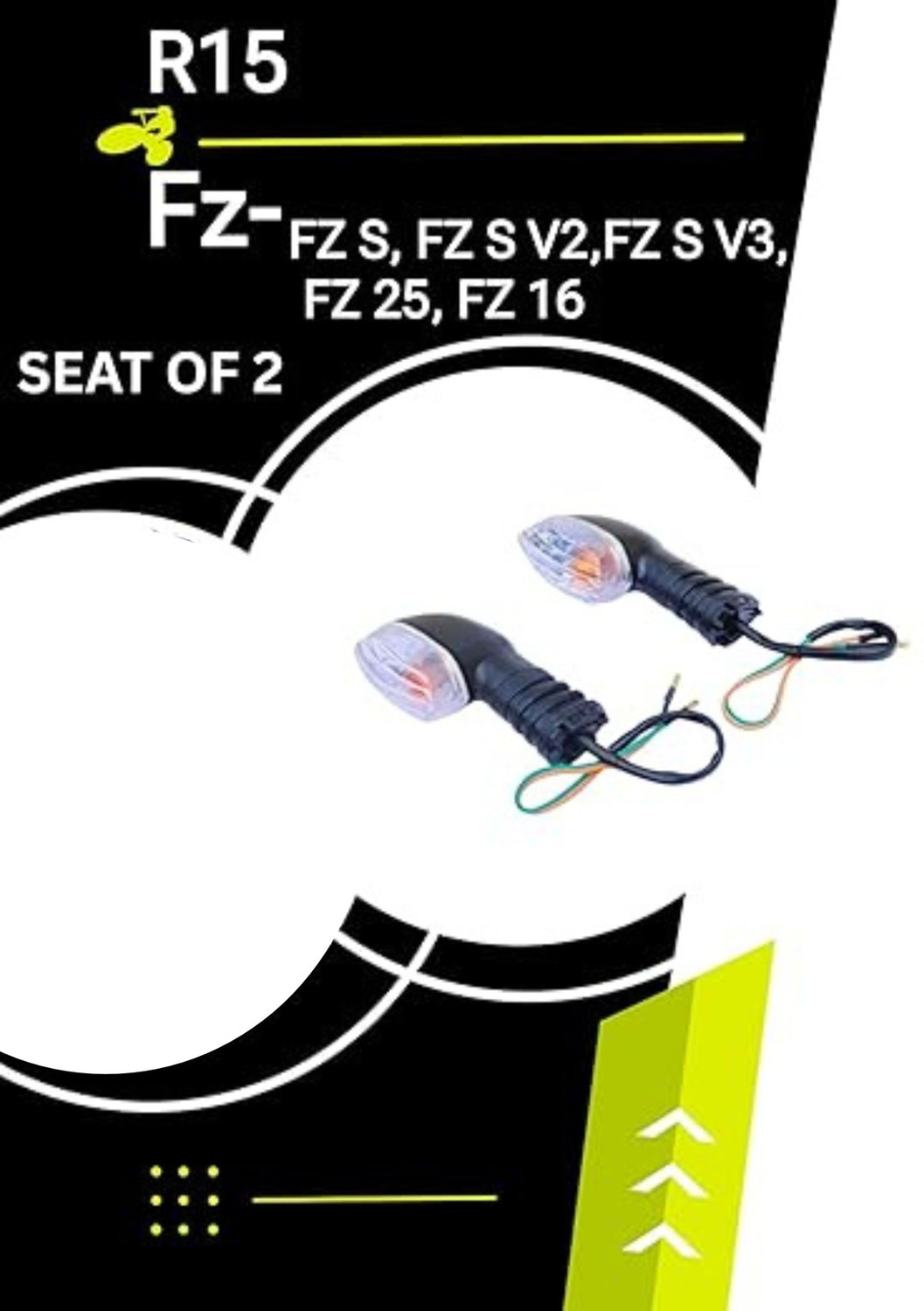 Image of Y retail Front, Rear, Side Halogen Indicator Light for Yamaha FZ S, FZ S V2, FZ S V3, FZ16, FZ 25 (Amber)