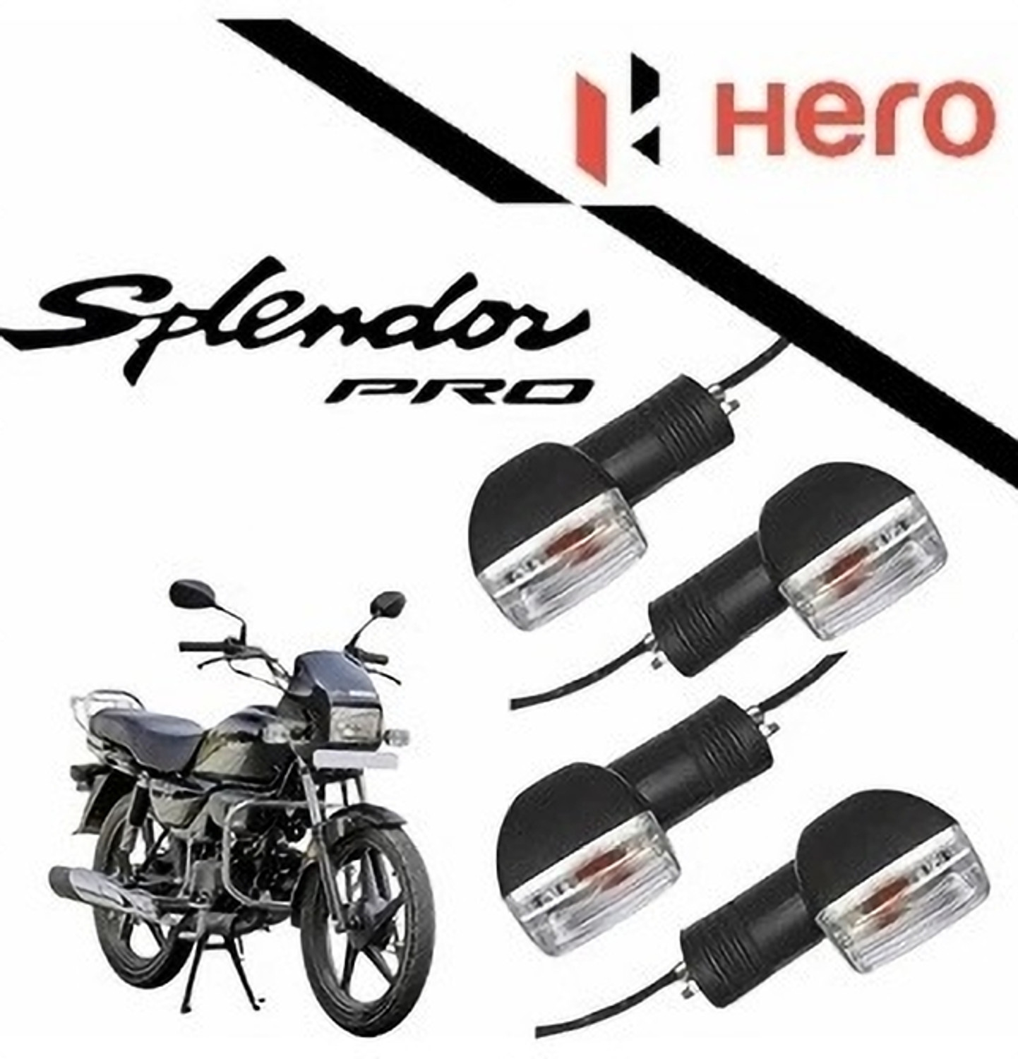 Image of Splendor Front, Rear, Side Incandescent Indicator Light for Hero Splendor, Splendor Plus, Splendor Pro (Orange)