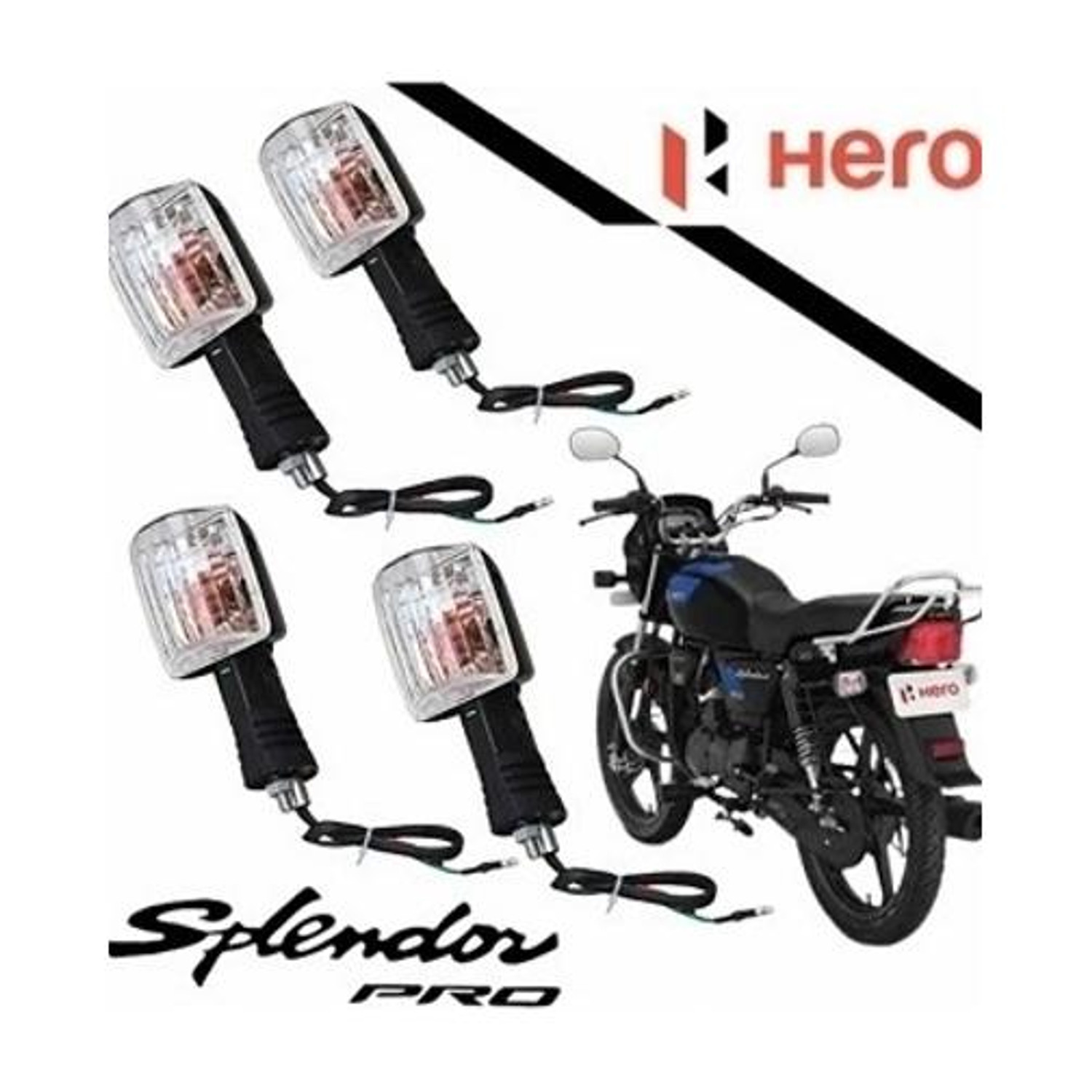 Image of Splendor Front, Rear, Side Incandescent Indicator Light for Hero Splendor, Splendor Plus, Splendor Pro (Orange)