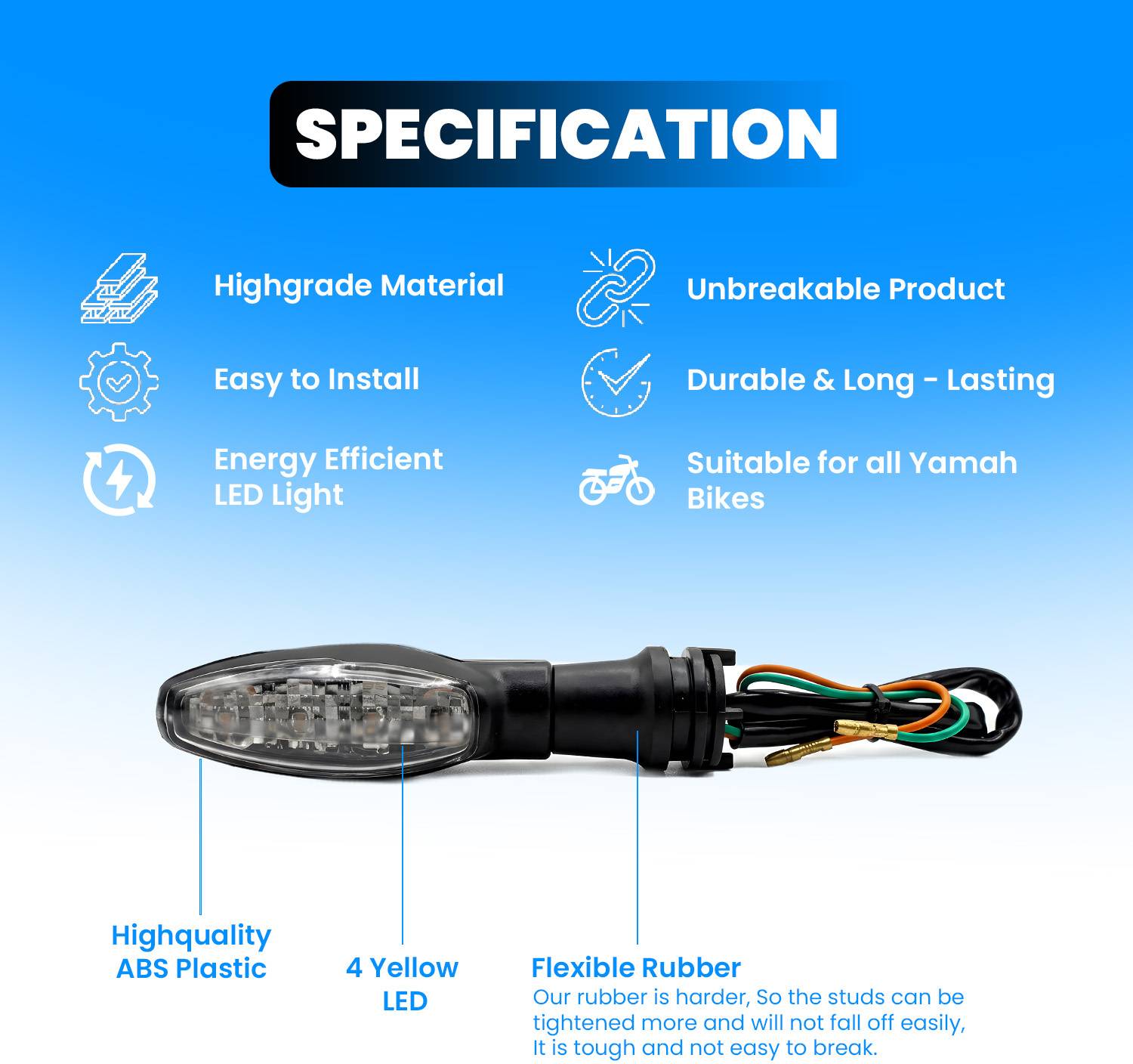 Moto Genius LED Indicator Light for Yamaha FZ, R15, MT15, Ray Z - Image 3
