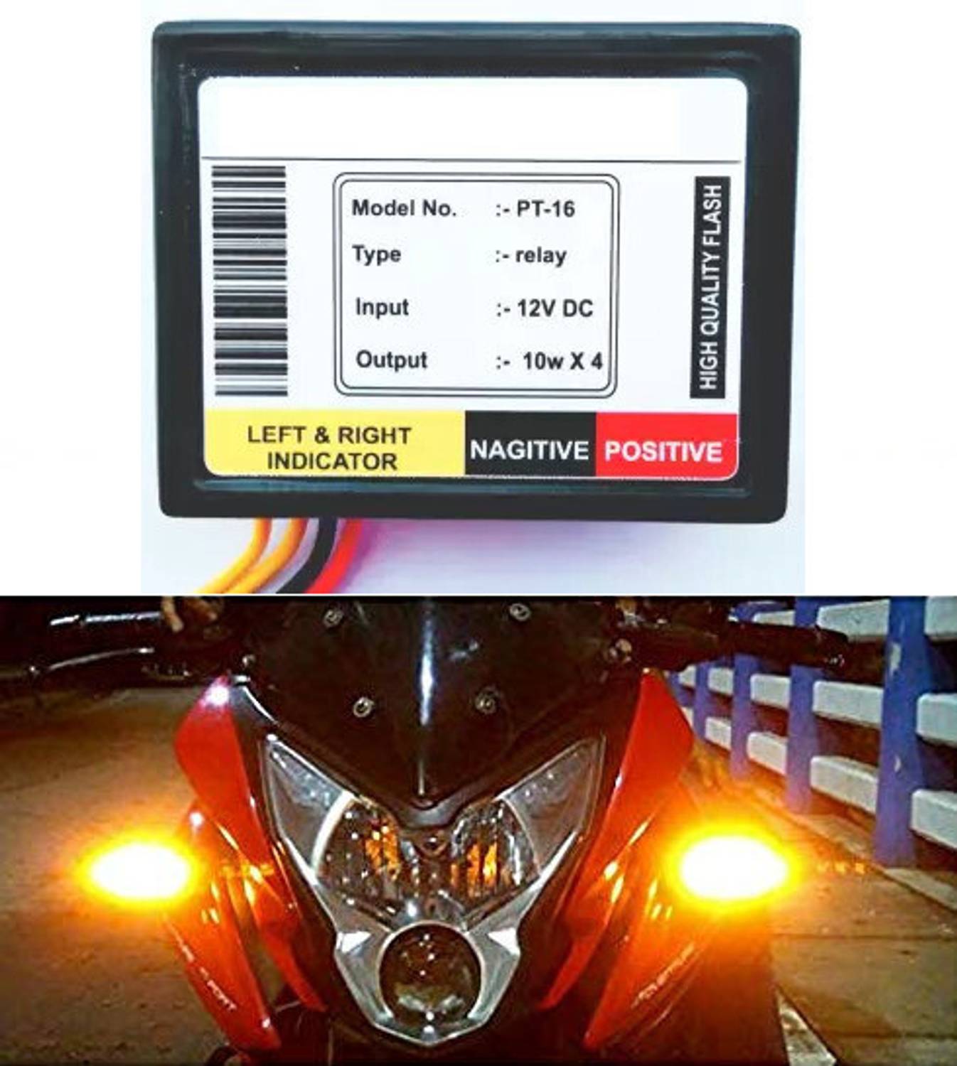 AMIRIDE Front, Rear, Side Flasher Indicator Light for Yamaha, Honda, Bajaj, Suzuki, TVS, KTM R15, S-Class, R15 V4, R15 M, CBR, Pulsar RS, Gixxer, Apache, RC 200, RC 390, Universal For Bike