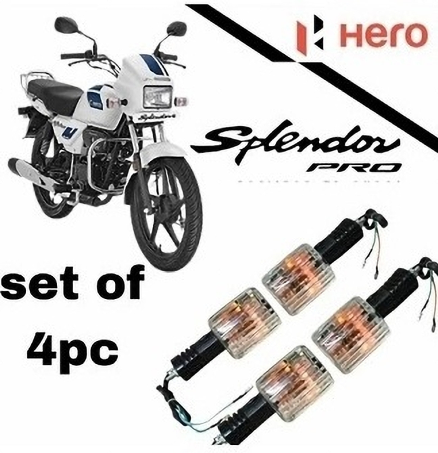 Image of Splendor Front, Rear, Side Incandescent Indicator Light for Hero Splendor, Splendor Plus, Splendor Pro (Orange)