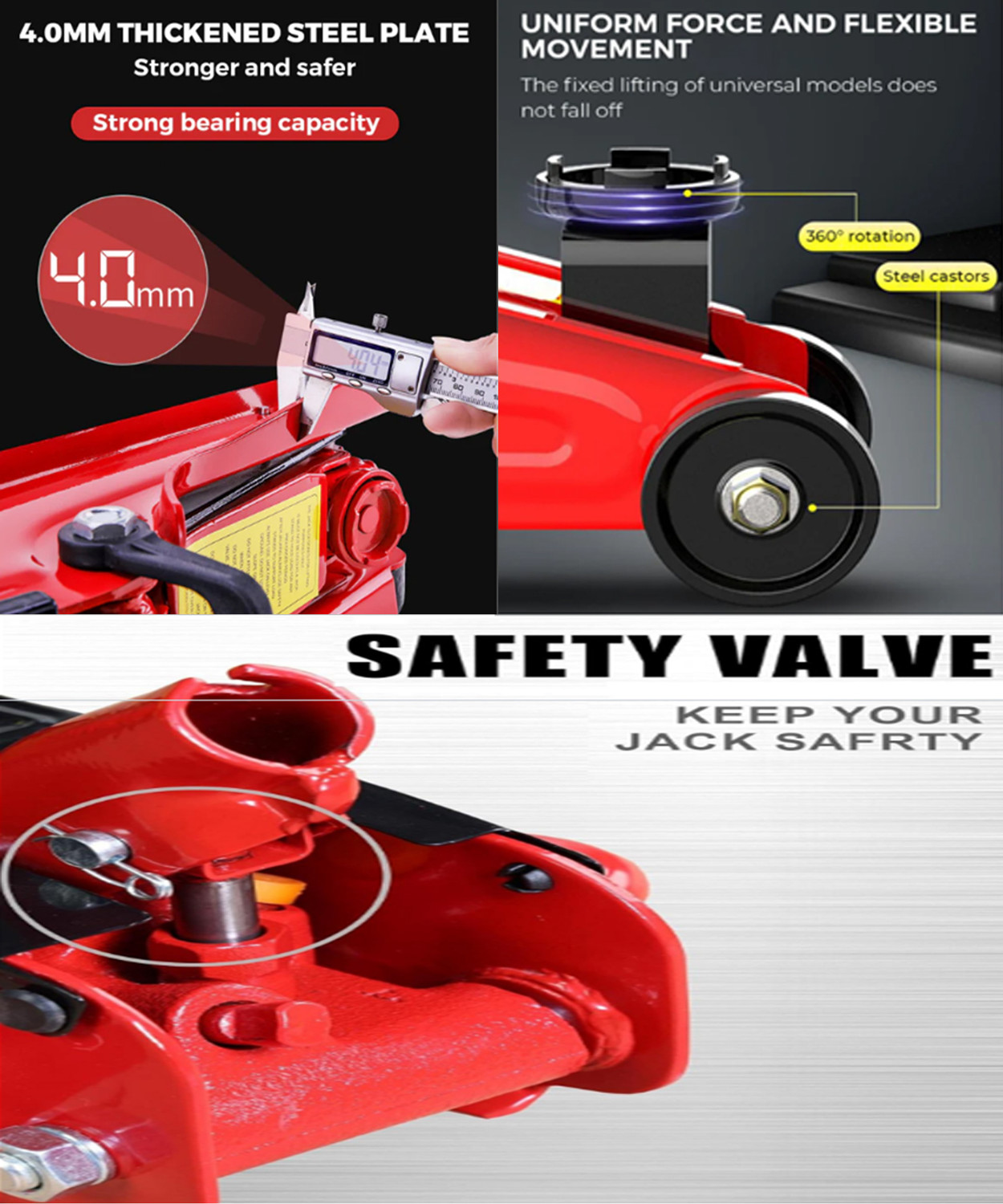 Image of RKPSP 2Ton Trolly Hydraulic Jack Quick Lift for Sedan /SUV Cars /Mini Truck-280 Vehicle Jack Stand