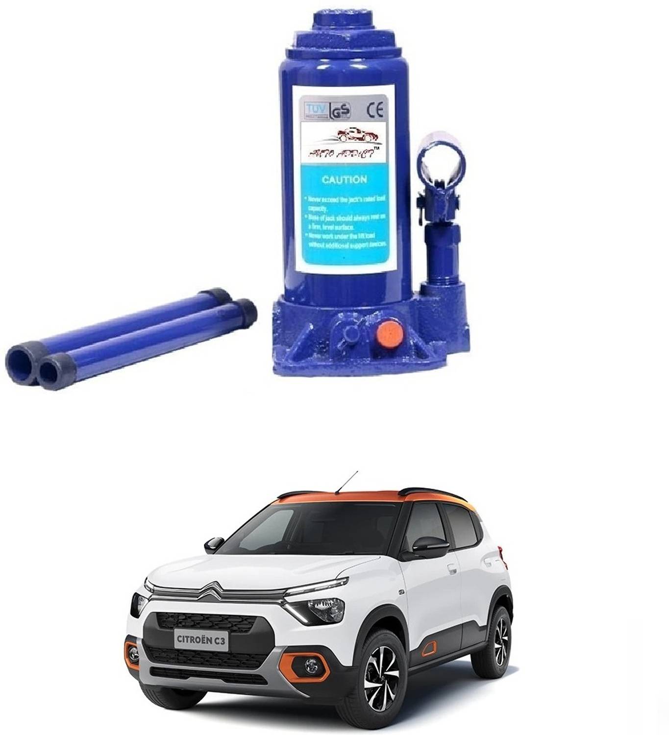 AuTO ADDiCT 3 TON HYDRAULIC BOTTLE JACK FOR CITROEN C3 Vehicle Jack