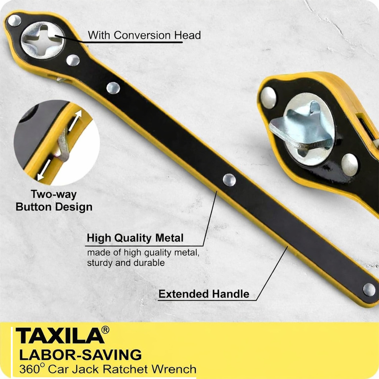 Image of Taxila Original Universal Car Scissor Jack & Labor Saving Ratchet, Design Vehicle Jack