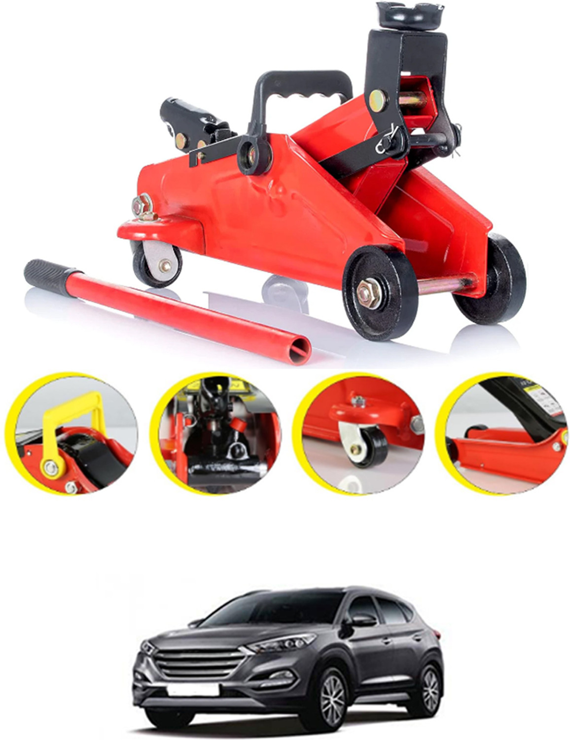 Image of RKPSP 2Ton Trolly Hydraulic Jack Quick Lift for Sedan /SUV Cars /Mini Truck-280 Vehicle Jack Stand