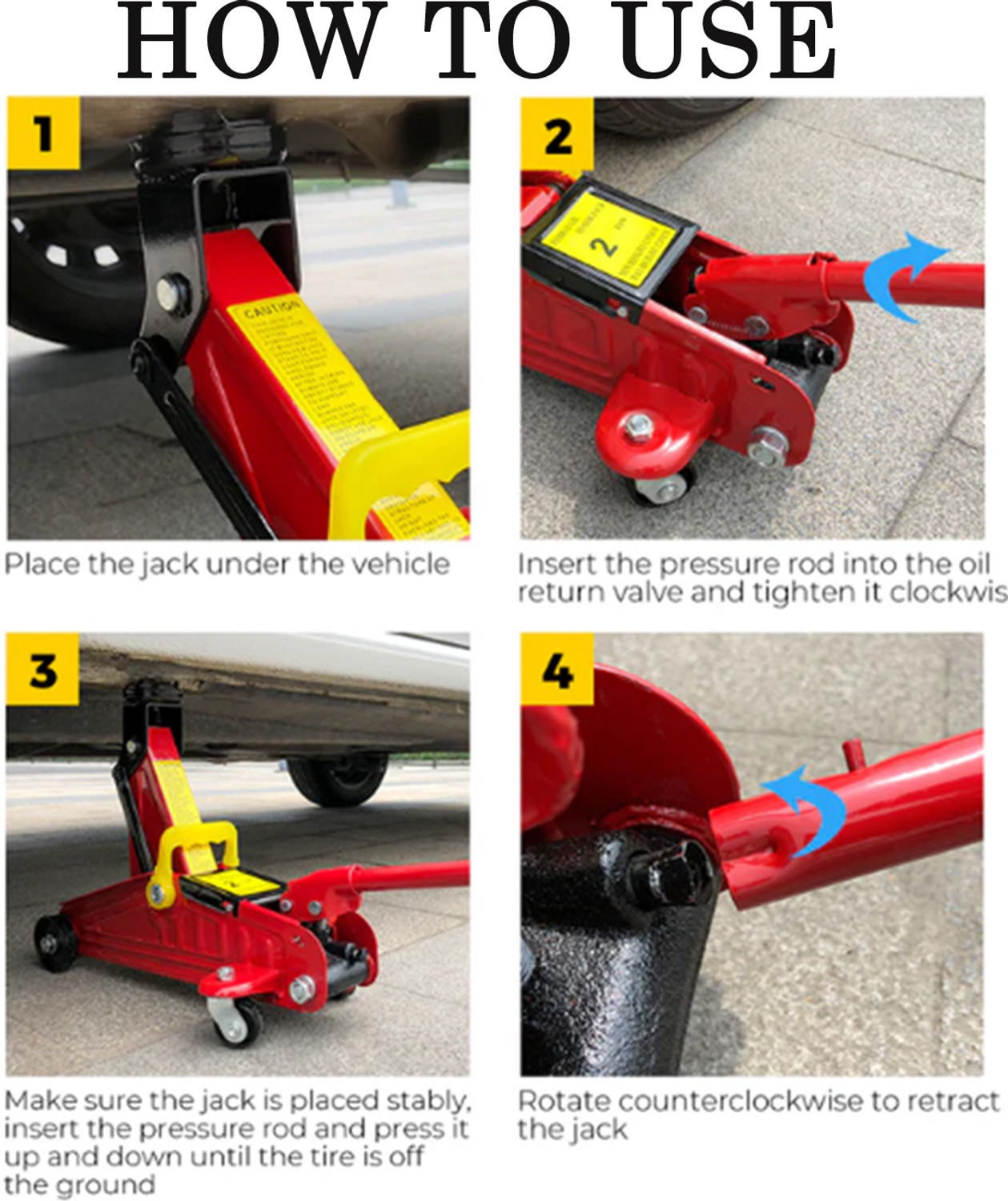 Image of RKPSP 2Ton Trolly Hydraulic Jack Quick Lift for Sedan /SUV Cars /Mini Truck-280 Vehicle Jack Stand