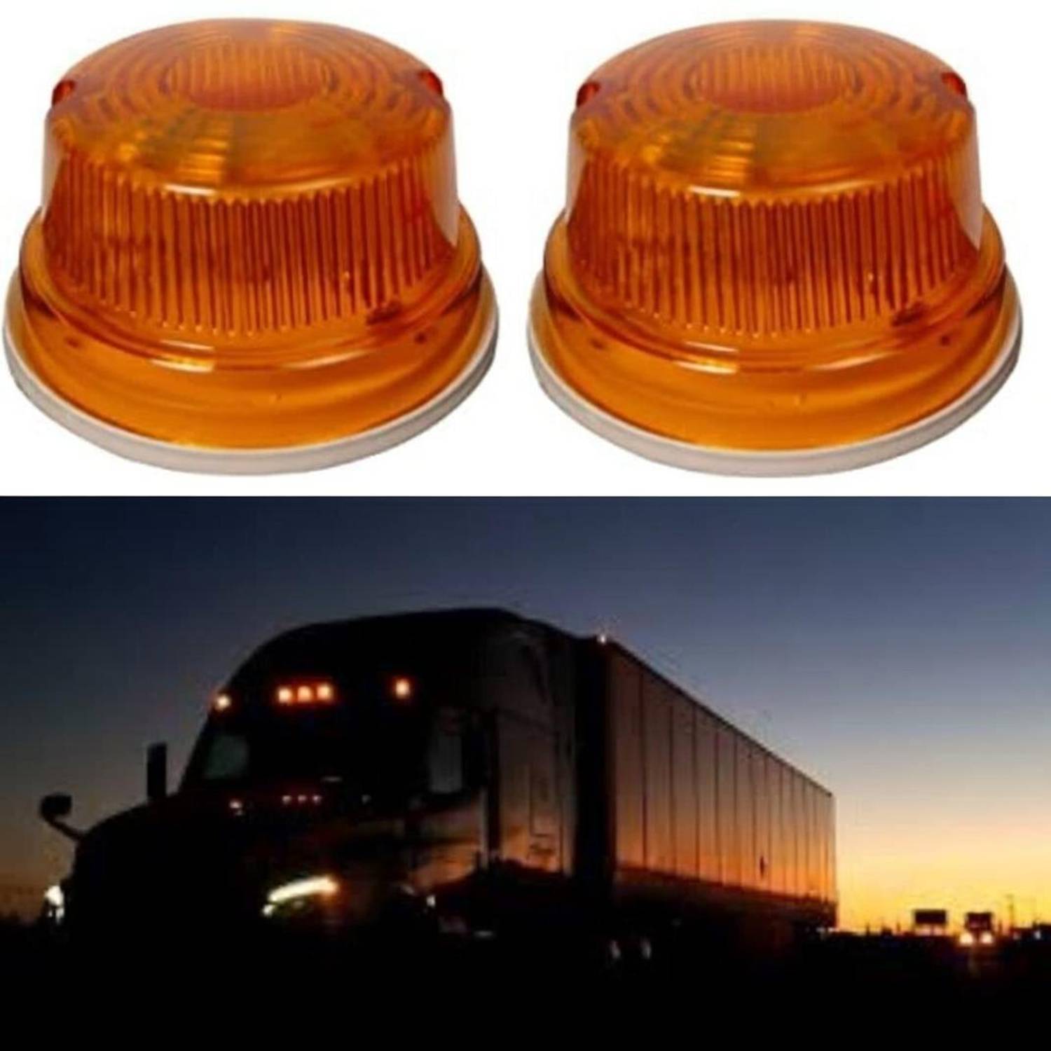 Auto MT ORANGE 2PC FRONT GRILL Lamp PARKING INDICATORS FOR Massey Tractor MAHINDRA THAR Side Marker Car, Truck, Van LED (12 V, 24 W)