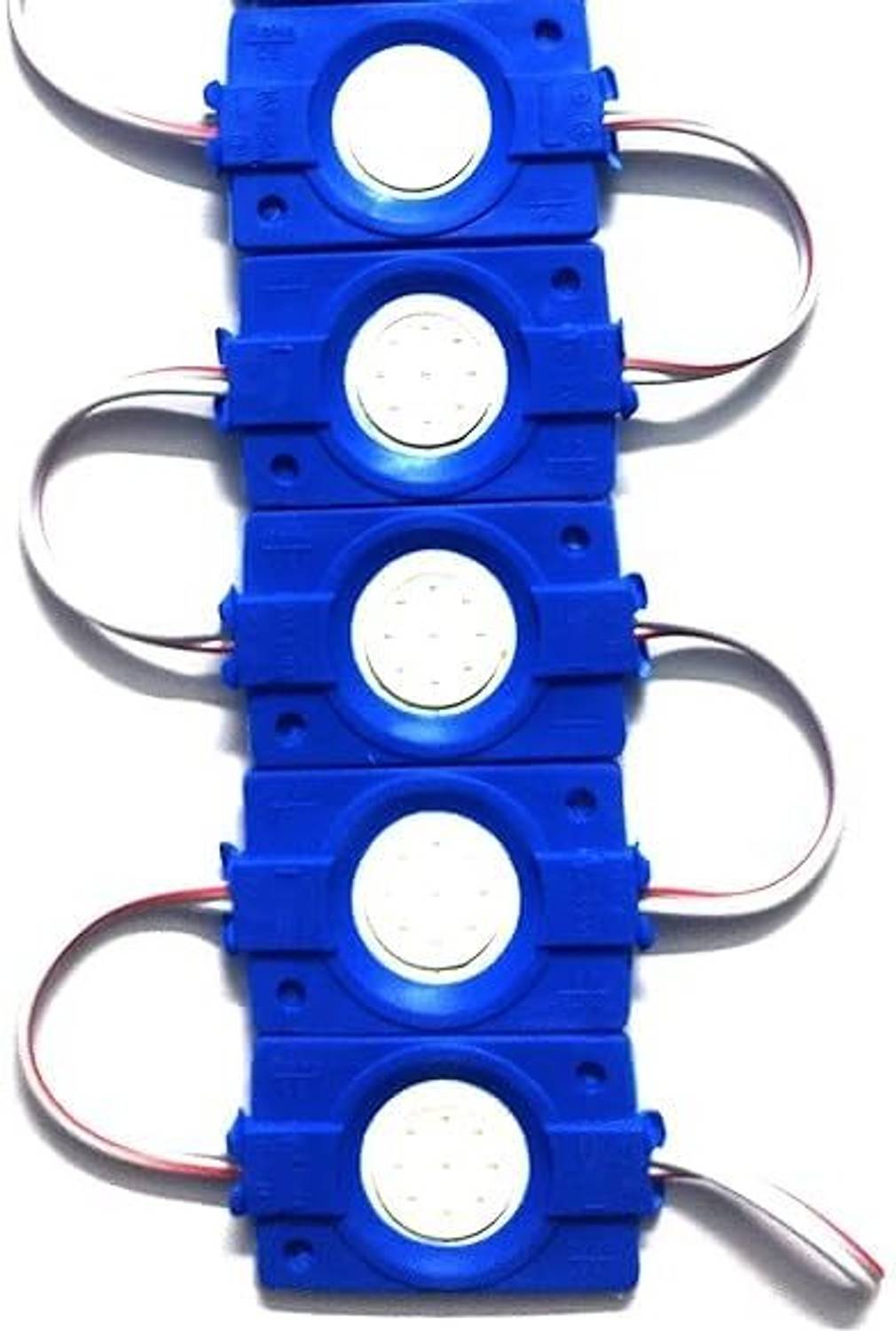 AALOCC Pack of 5(Blue) - 2.4W Coin Shape water-proof self adhesive LED Module Interior Light Motorbike, Car, Truck, Van LED (12 V, 2.4 W)