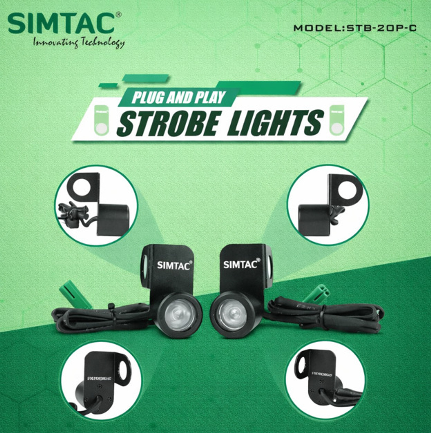 Image of SLFB SIMTAC-VEHICLE-STROBE-LIGHT Side Marker Car, Motorbike LED for Hero, Triumph, Yamaha (12 V, 15 W)