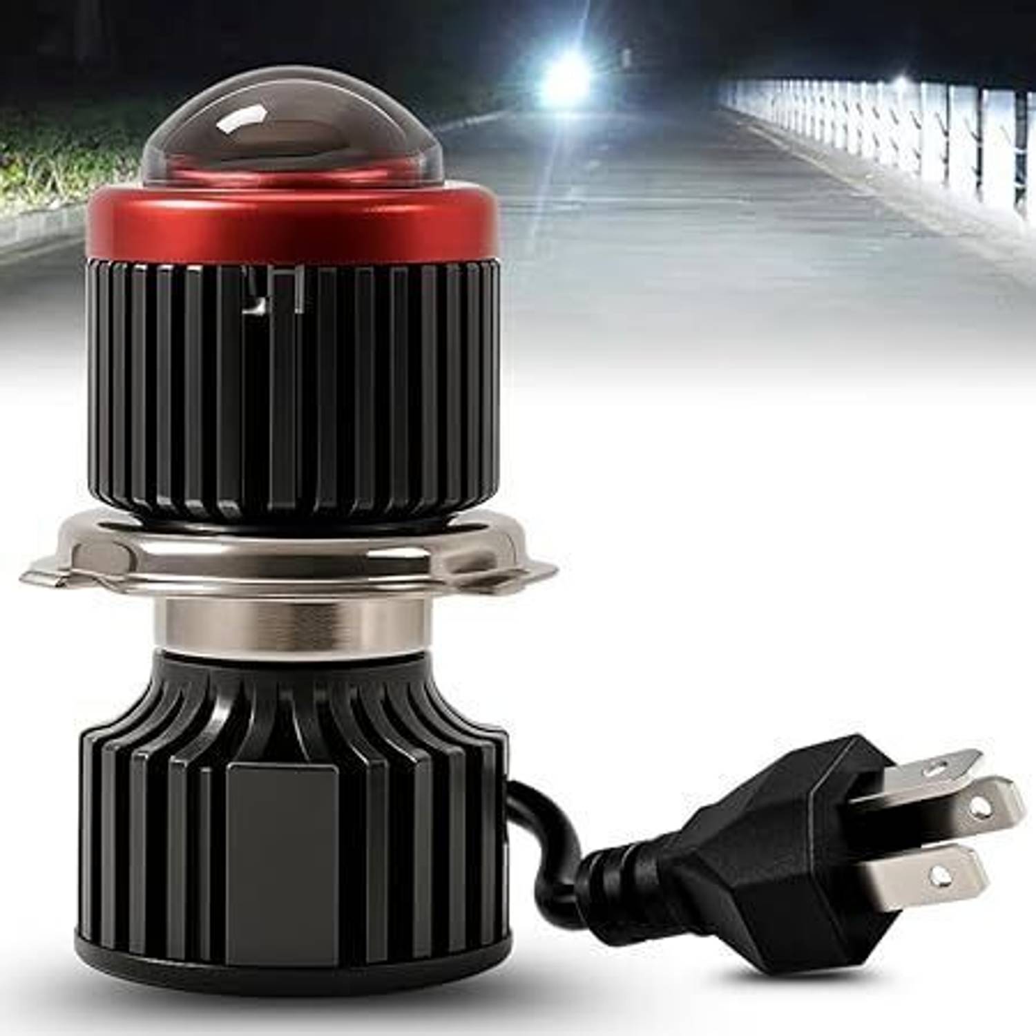 WESSER H4 White/Yellow LED Headlight for Motorbike - Image 1