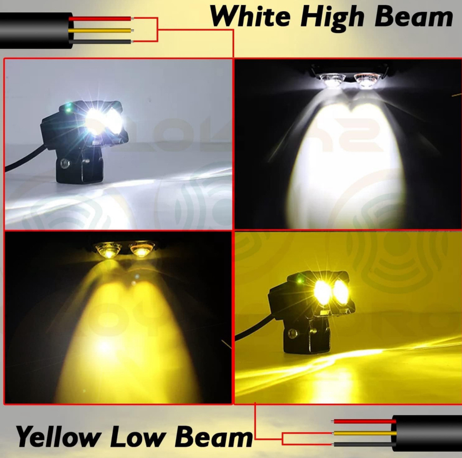 Image of Anaisha LED Fog Lights ,White and Amber Projector Light for all bikes (pack of 2) Fog Lamp Motorbike LED (12 V, 40 W)