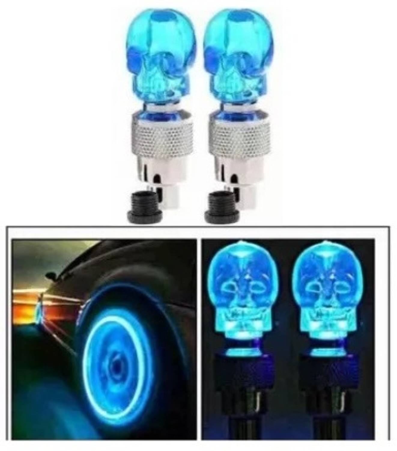 Autozap Skull LED wheel lamp 2 pcs Side Marker Car, Motorbike, Truck, Van LED (12 V, 12 W)