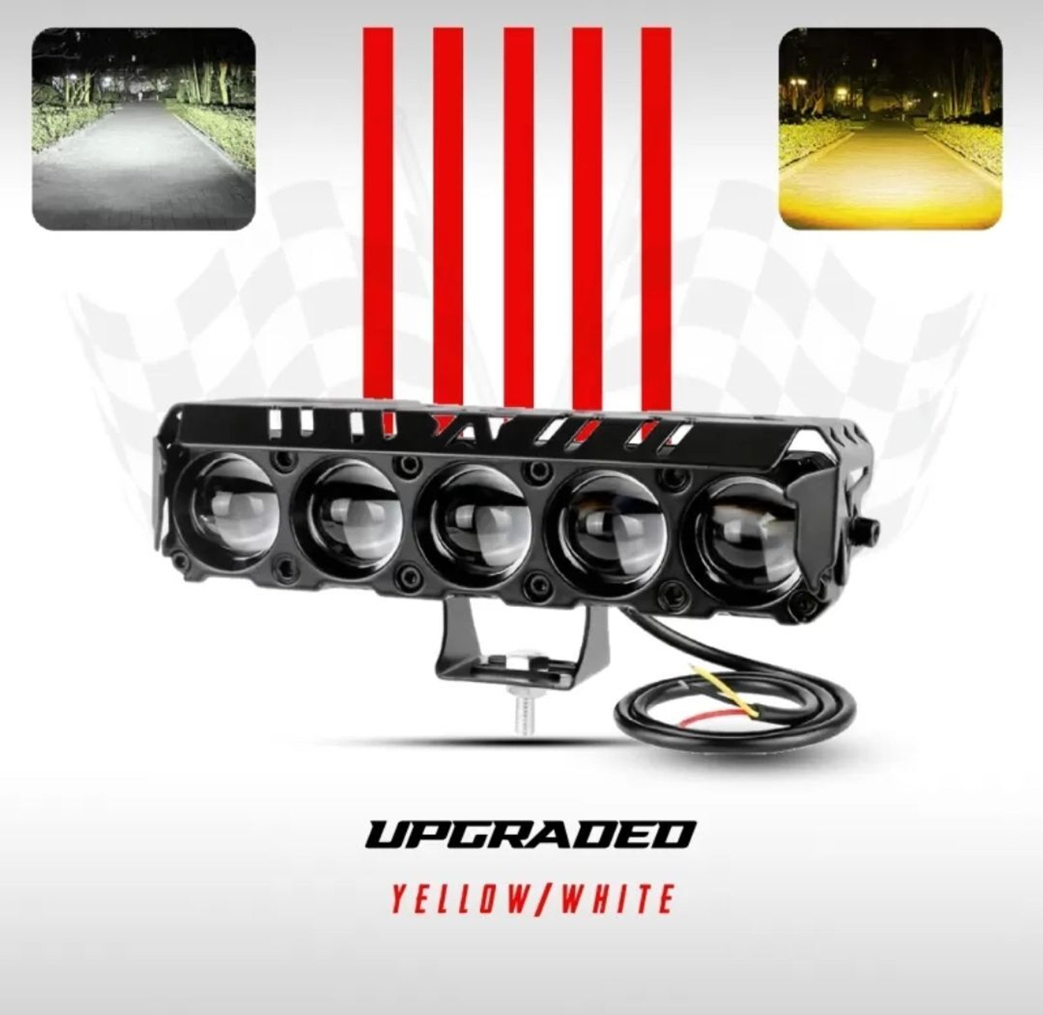Image of Anaisha Enterprises 5 lens led foglight(white /yellow) pack of 1pc with on /off switch Fog Lamp Car, Motorbike LED (12 V, 30 W)