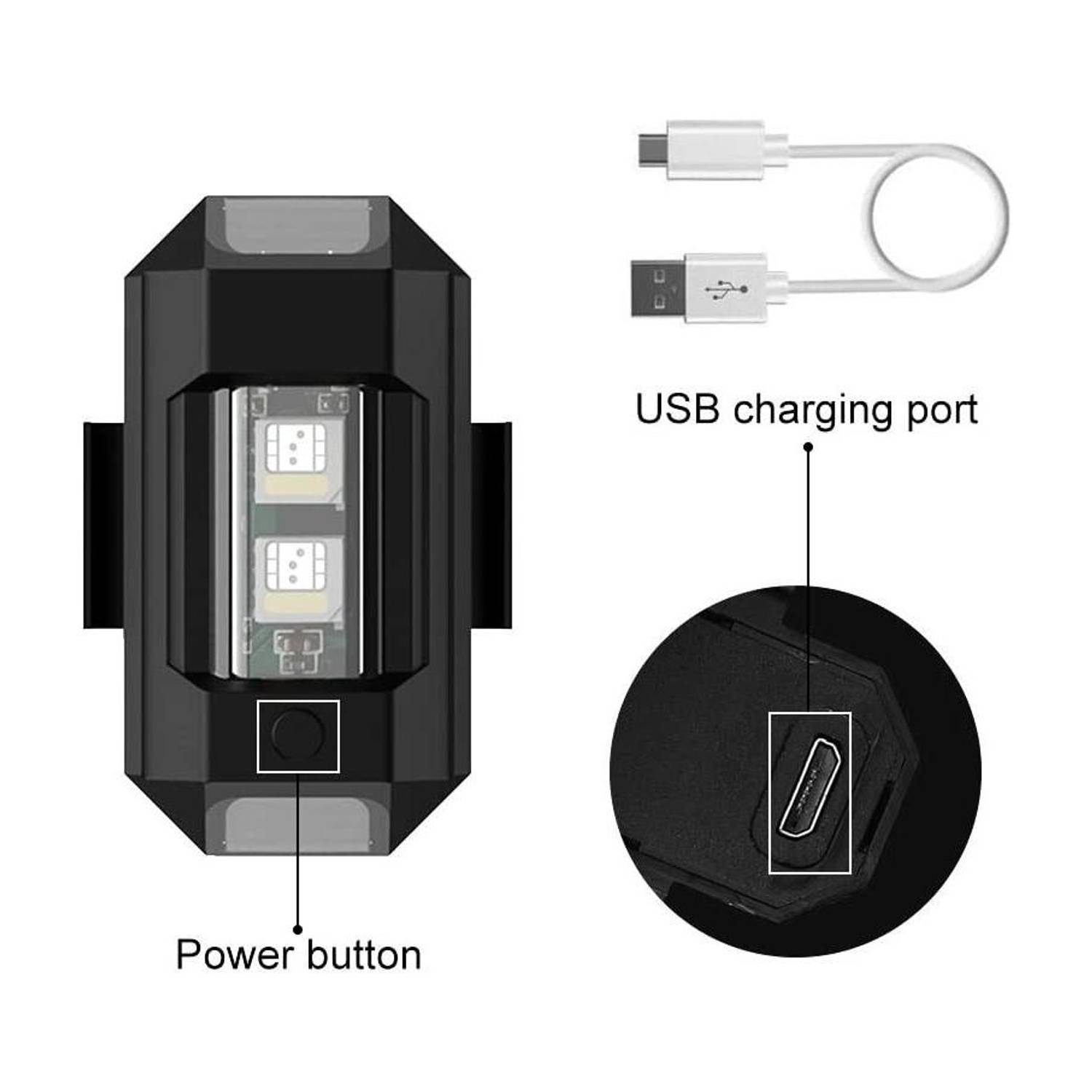 AutoTech LED 7 Colors Multicolour Helmet Blinker Night Strobe light v Parking Light Motorbike, Car, Truck, Van LED (40 V, 15 W)