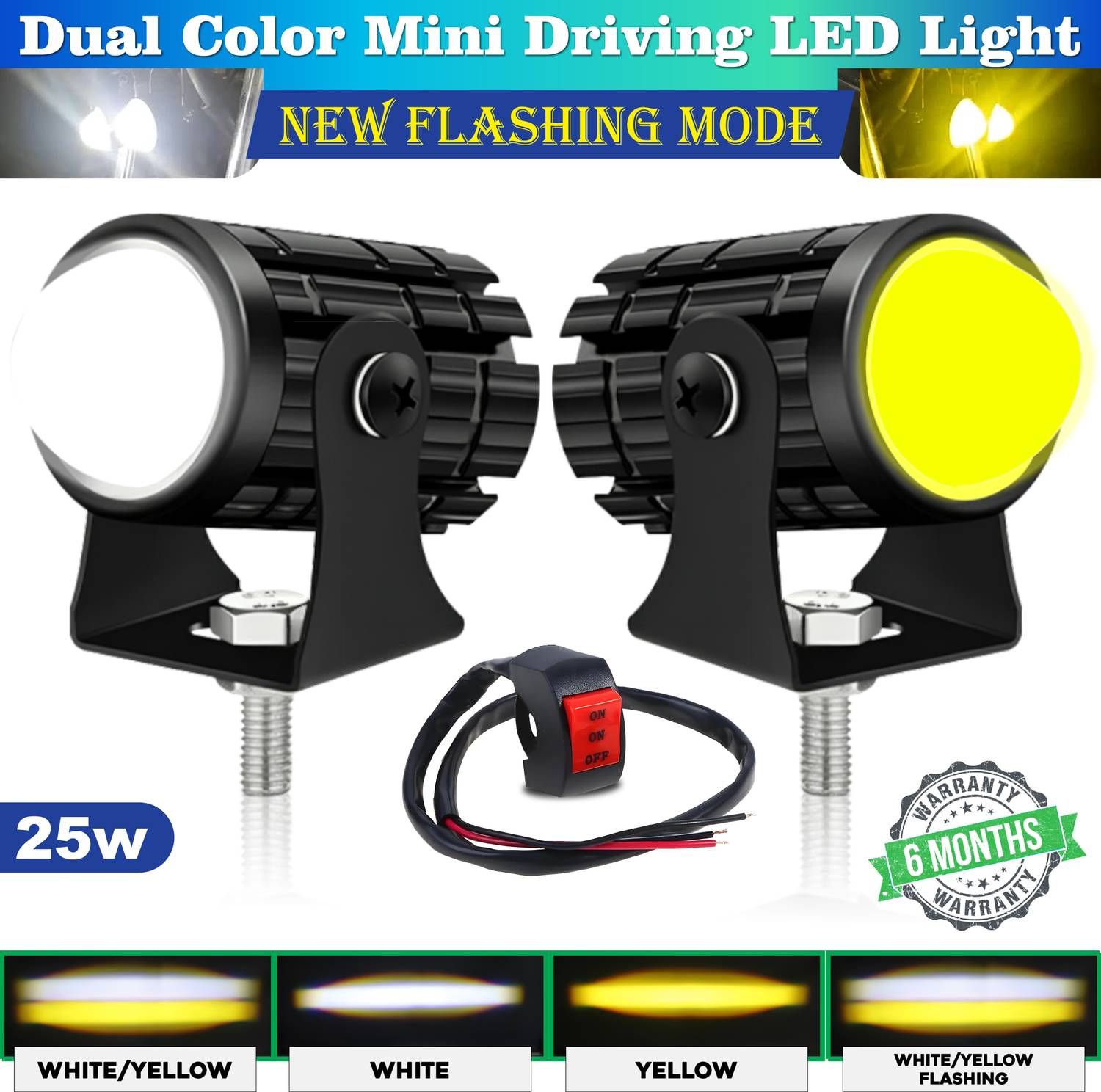 BRXR LED Fog Light for Universal For Bike, Universal For Car