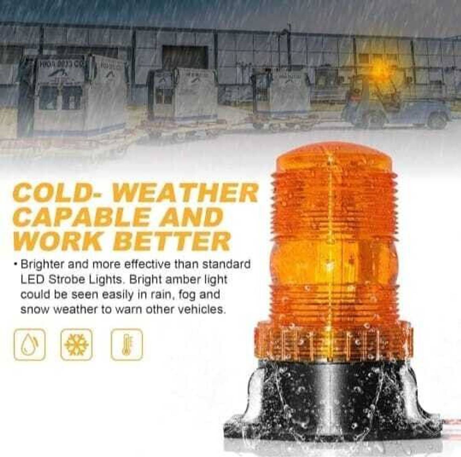 INDMOTIVE Yellow Flashing Beacon Emergency Warning flasher led