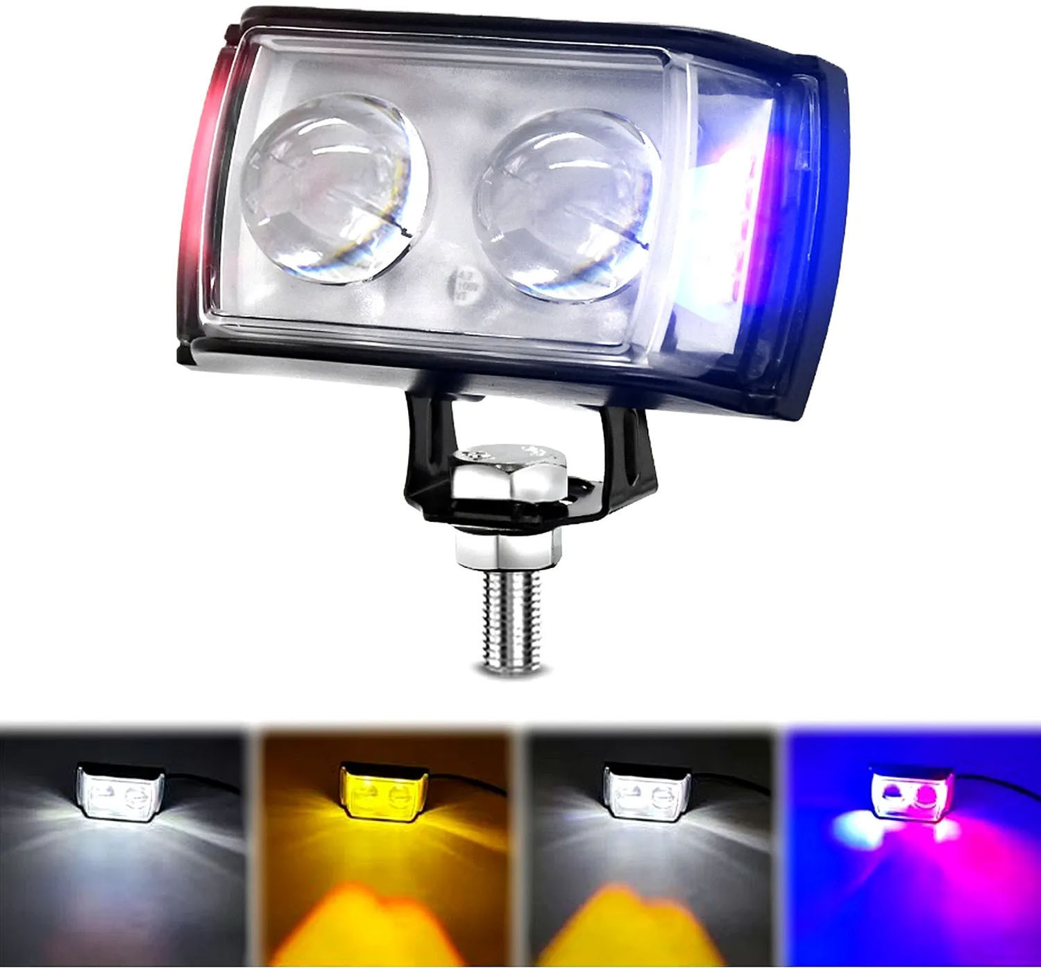 Image of RACER'S EDGE G10 LED Fog Light White & Yellow Color With Flashing Fog Lamp Motorbike, Car LED (12 V, 15 W)