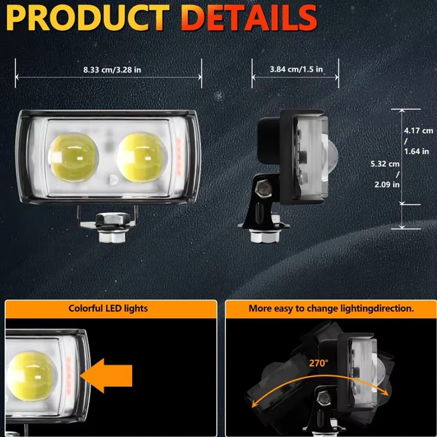 Image of RACER'S EDGE G10 LED Fog Light White & Yellow Color With Flashing Fog Lamp Motorbike, Car LED (12 V, 15 W)